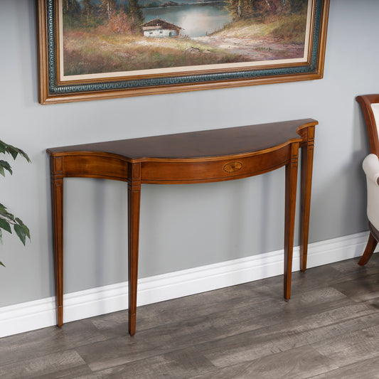 Butler Specialty Company Chester 54 in. W Demilune Wood Traditional Console Table, Medium Brown