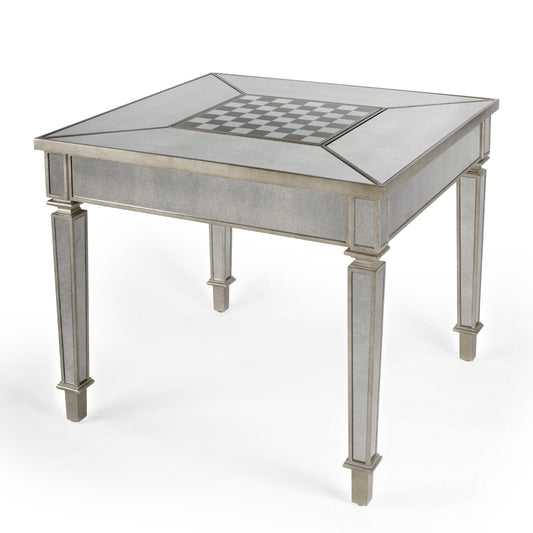 Butler Specialty Company Celeste 36 in. W Square Mirrored Game Table, Silver