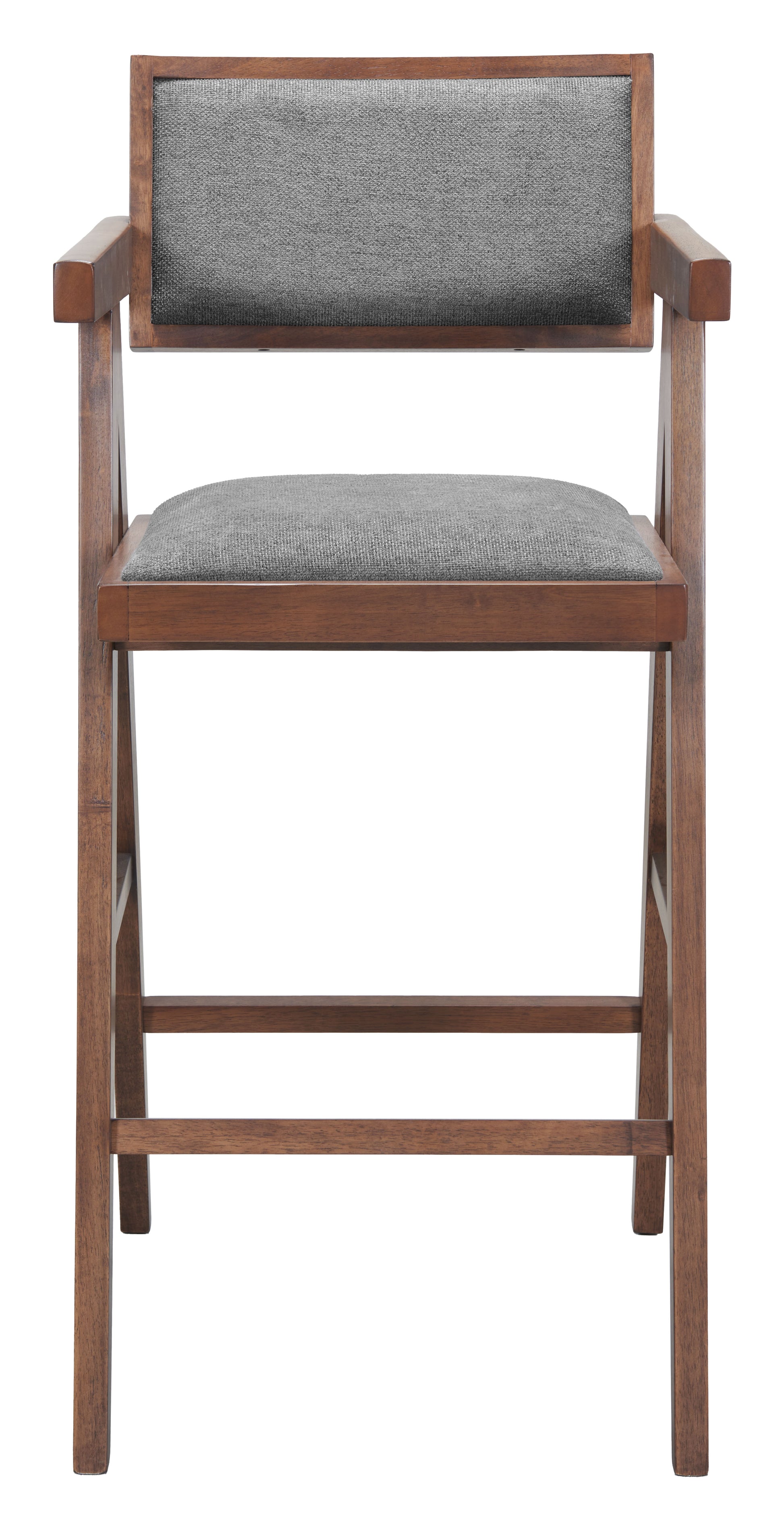 Delhi Barstool (Set of 2) Gray & Walnut - 3