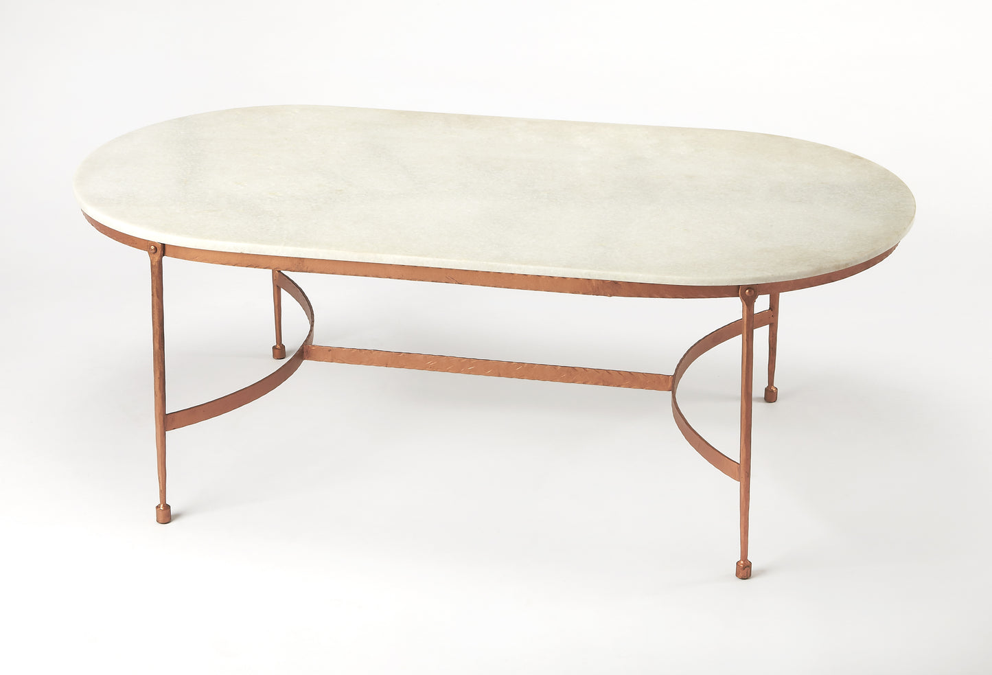Butler Specialty Company Legionary 47 in. W Oval Marble and Metal Coffee Table, Multi-Color