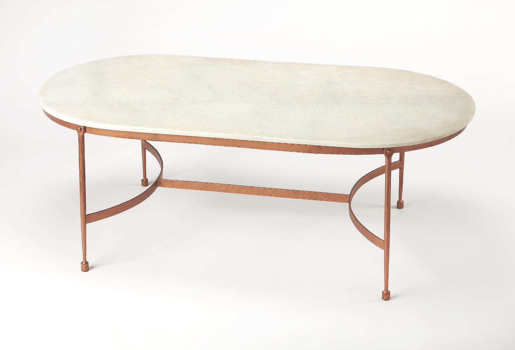 Butler Specialty Company Legionary 47 in. W Oval Marble and Metal Coffee Table, Multi-Color