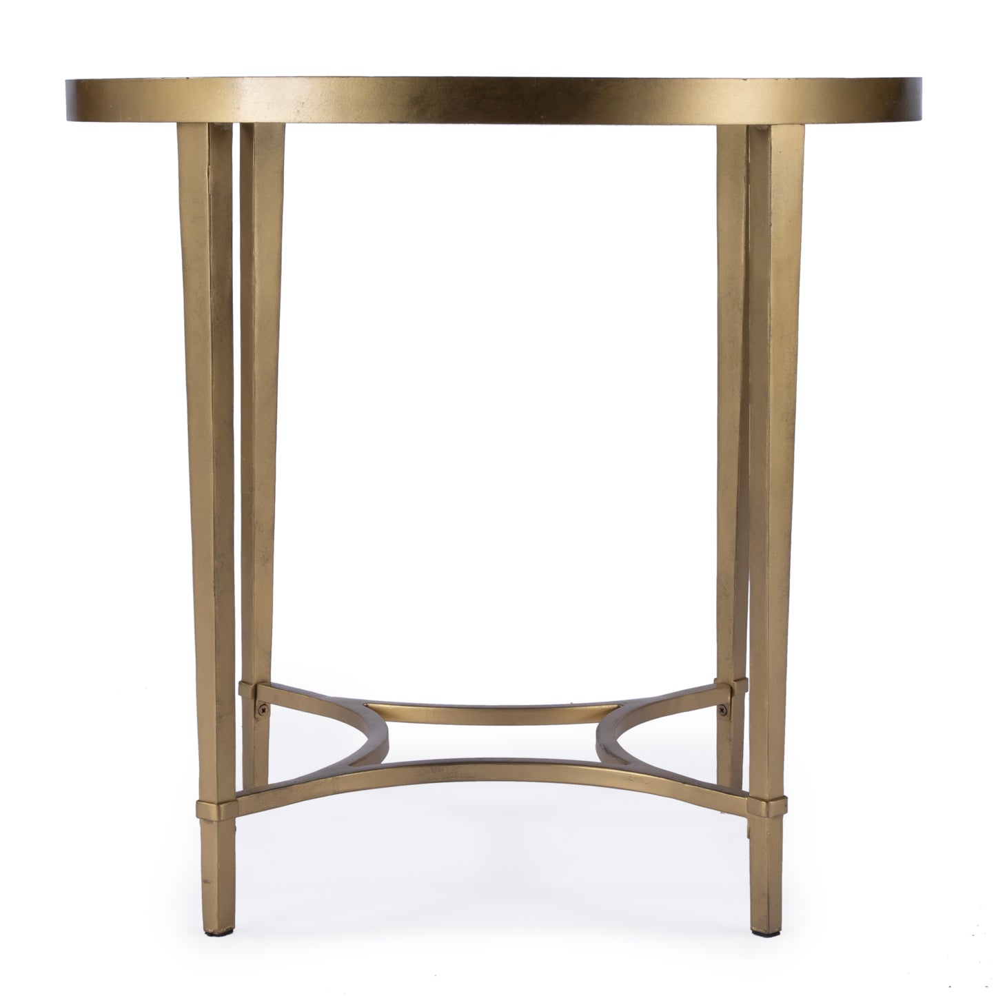 Butler Specialty Company Monica 26 in. W Oval Glass and Metal End Table, Gold