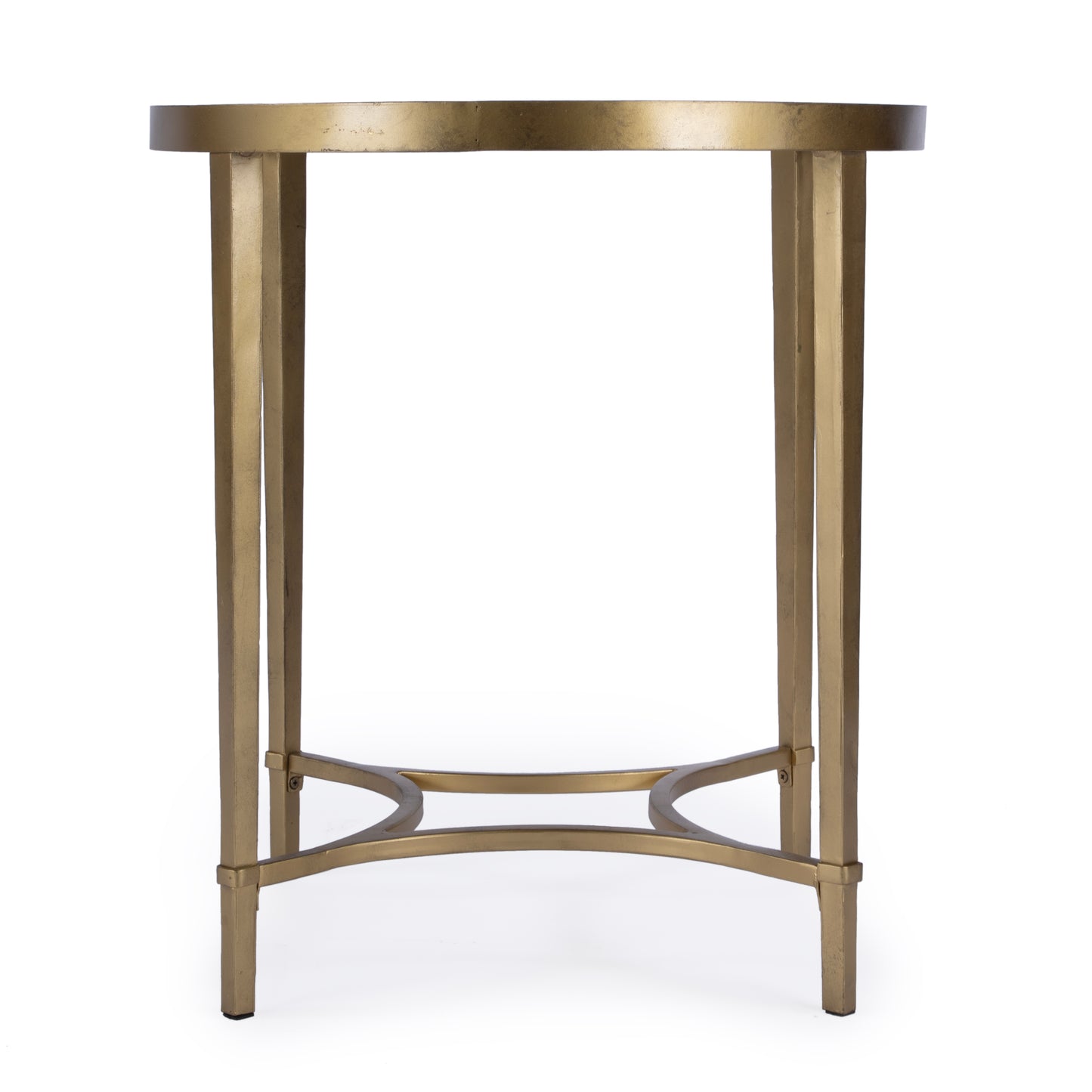 Butler Specialty Company Monica 26 in. W Oval Glass and Metal End Table, Gold