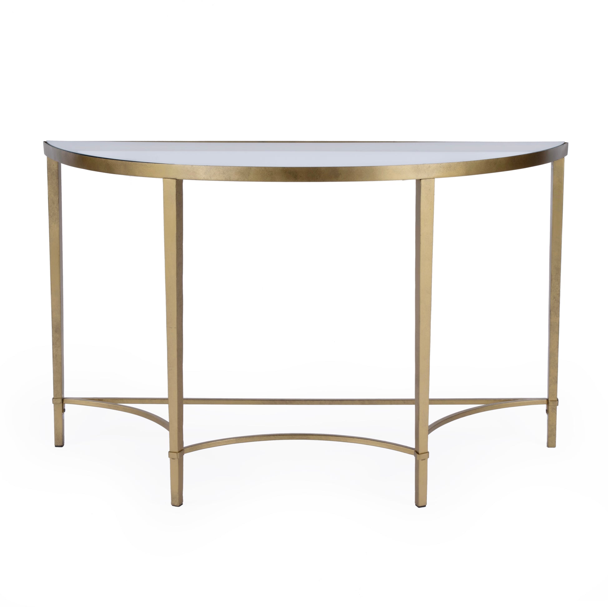 Butler Specialty Company Monica 50 in. W Demilne Glass and Metal Console Table, Gold