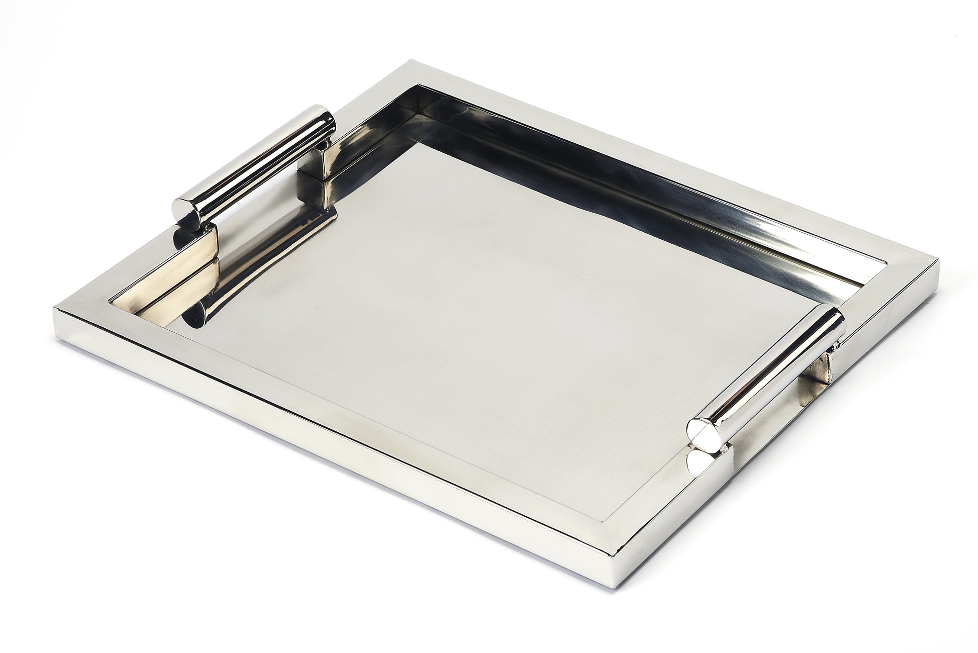 Butler Specialty Company Morante 17.5 in. W Rectangular Stainless Steel Serving Tray with Handles, Silver