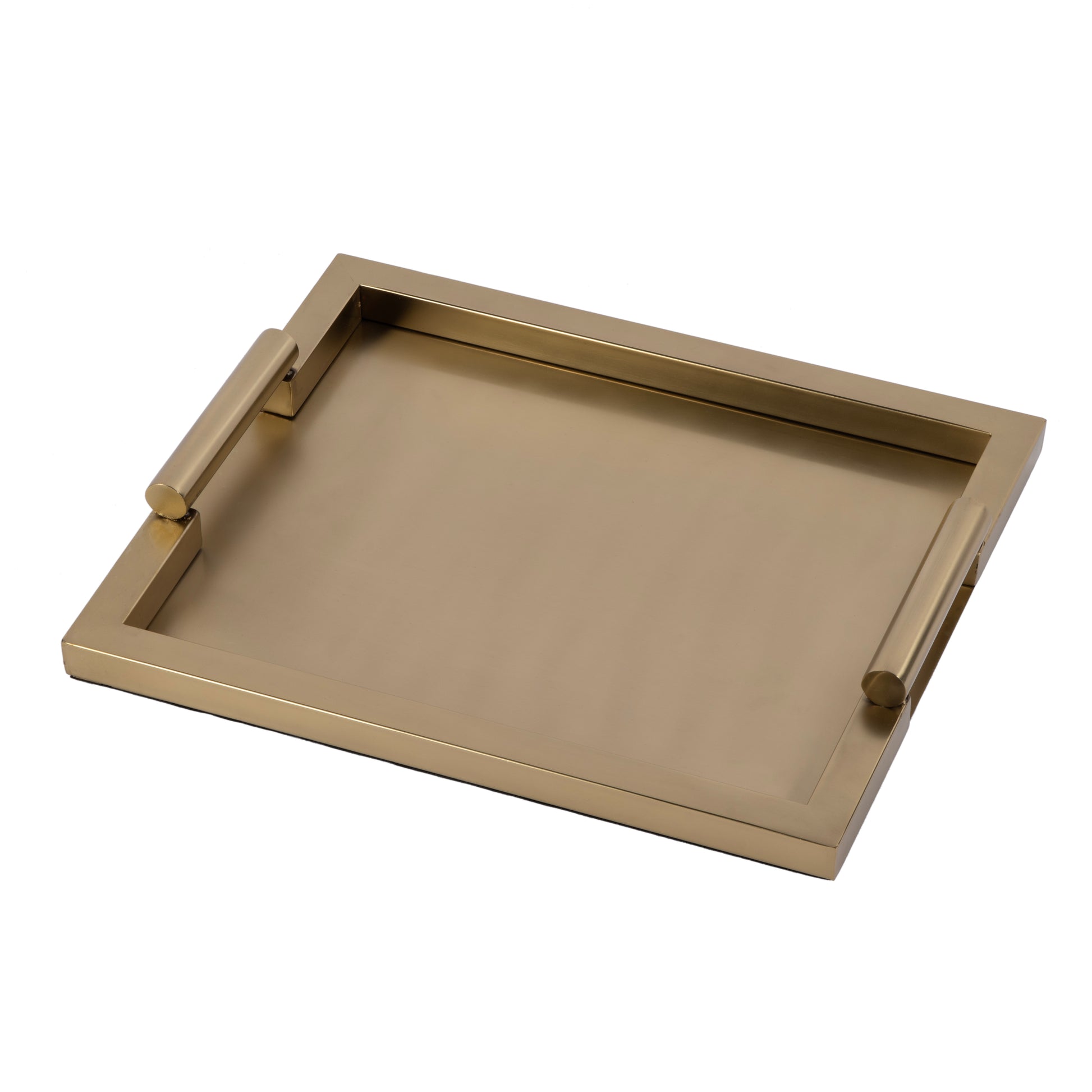 Butler Specialty Company Morante 17.5 in. W Rectangular Stainless Steel Serving Tray with Handles, Gold