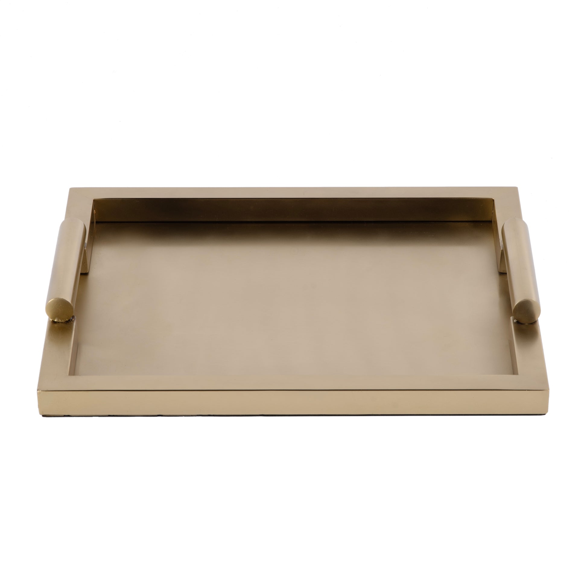 Butler Specialty Company Morante 17.5 in. W Rectangular Stainless Steel Serving Tray with Handles, Gold
