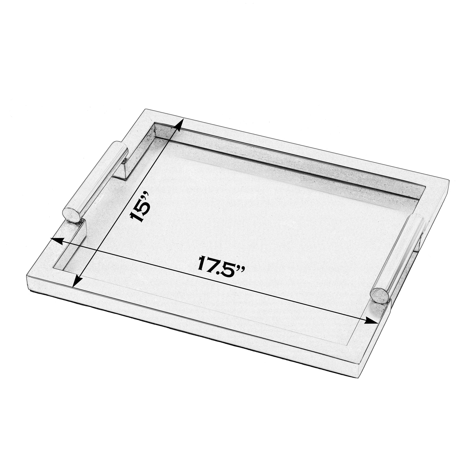 Butler Specialty Company Morante 17.5 in. W Rectangular Stainless Steel Serving Tray with Handles, Gold