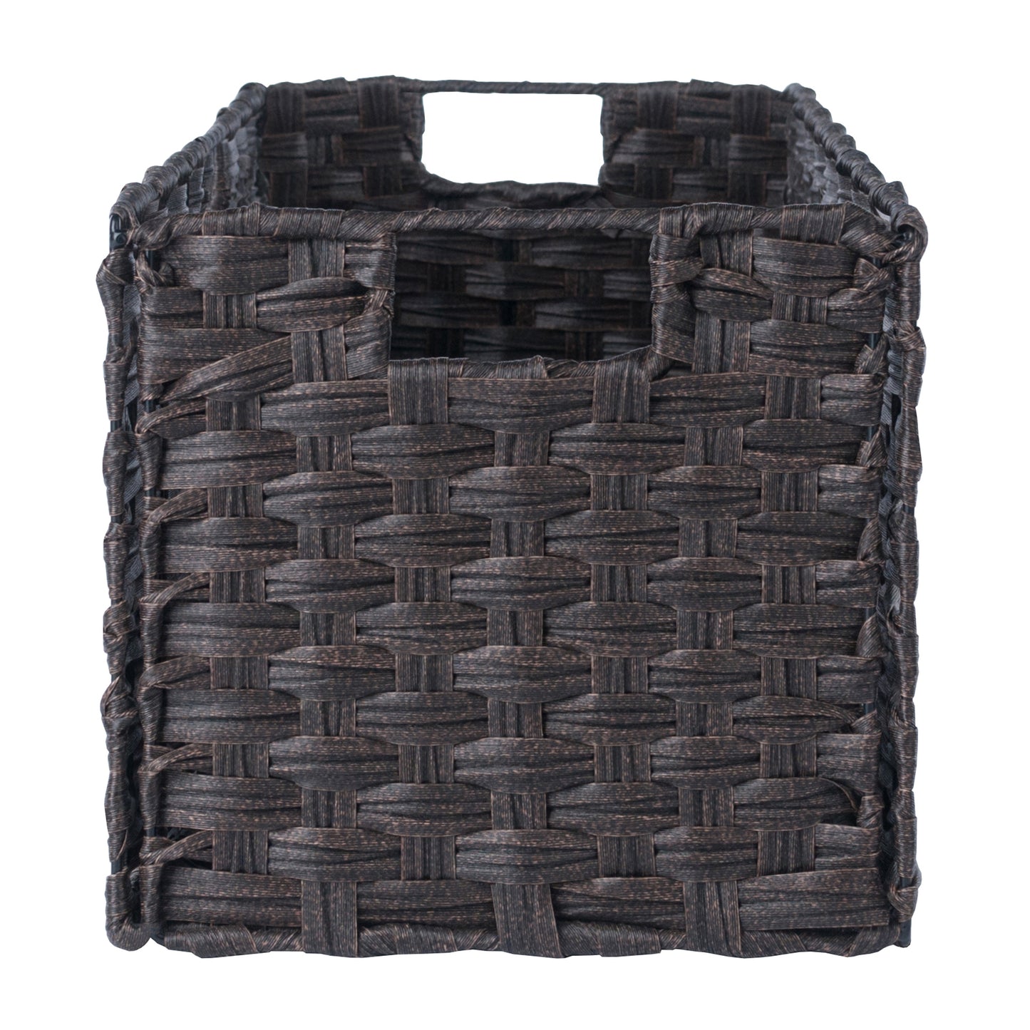 Melanie 3-Pc Foldable Woven Fiber Basket Set, Chocolate