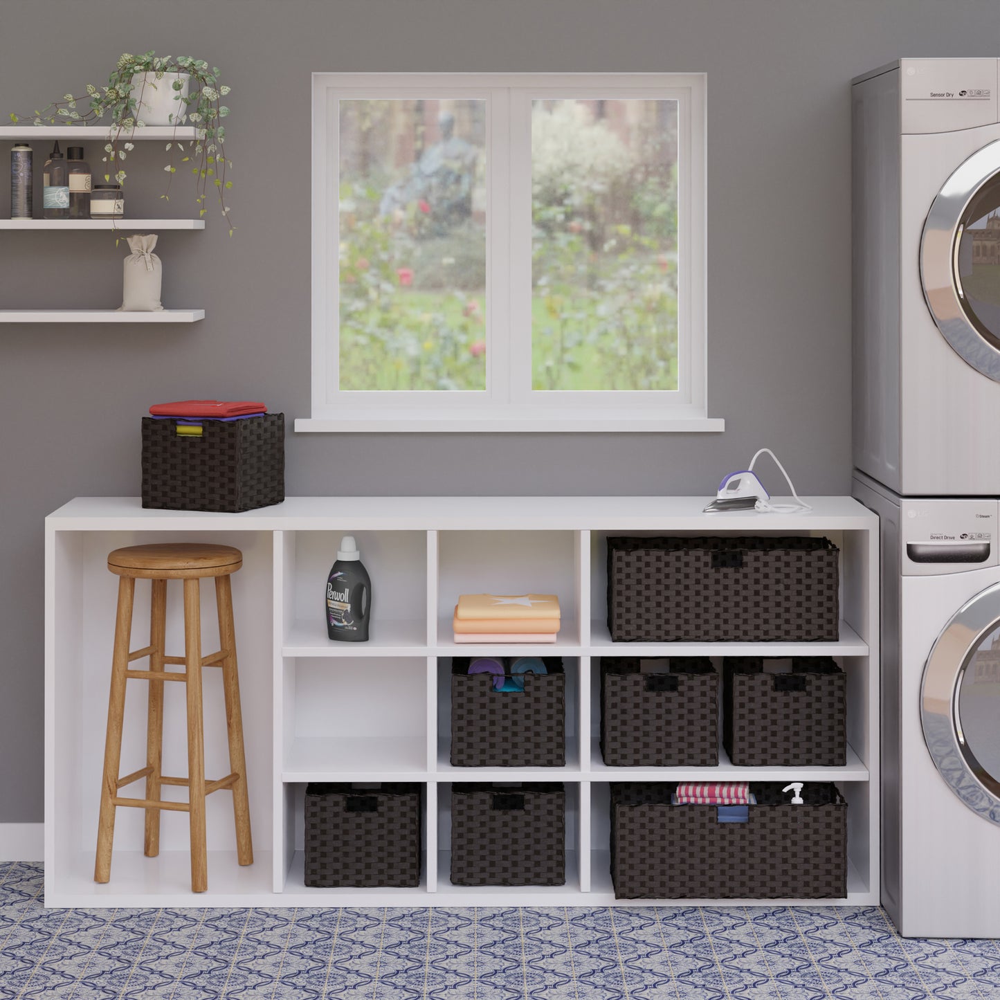 Melanie 3-Pc Foldable Woven Fiber Basket Set, Chocolate