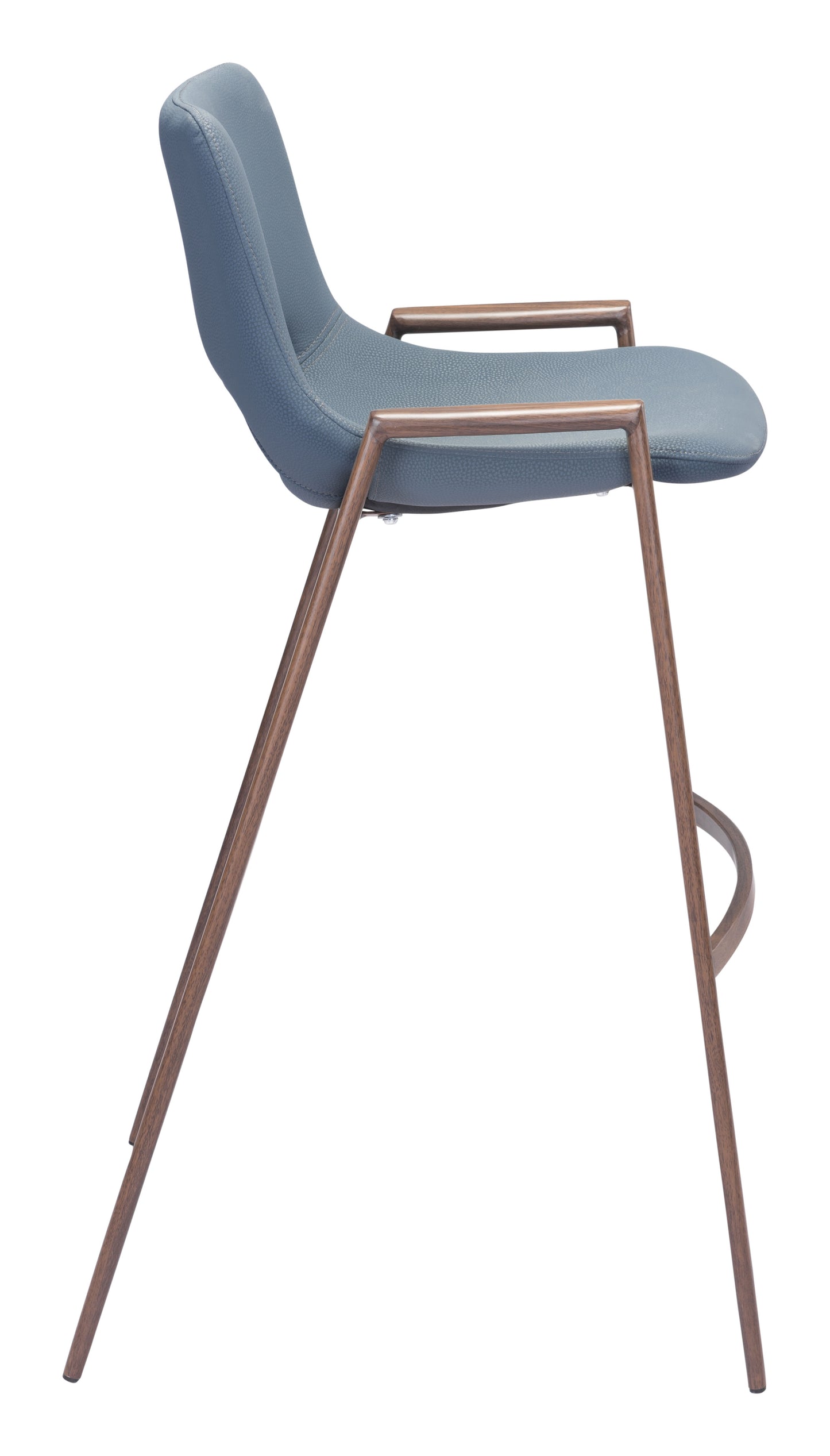 Desi Barstool (Set of 2) Blue & Walnut