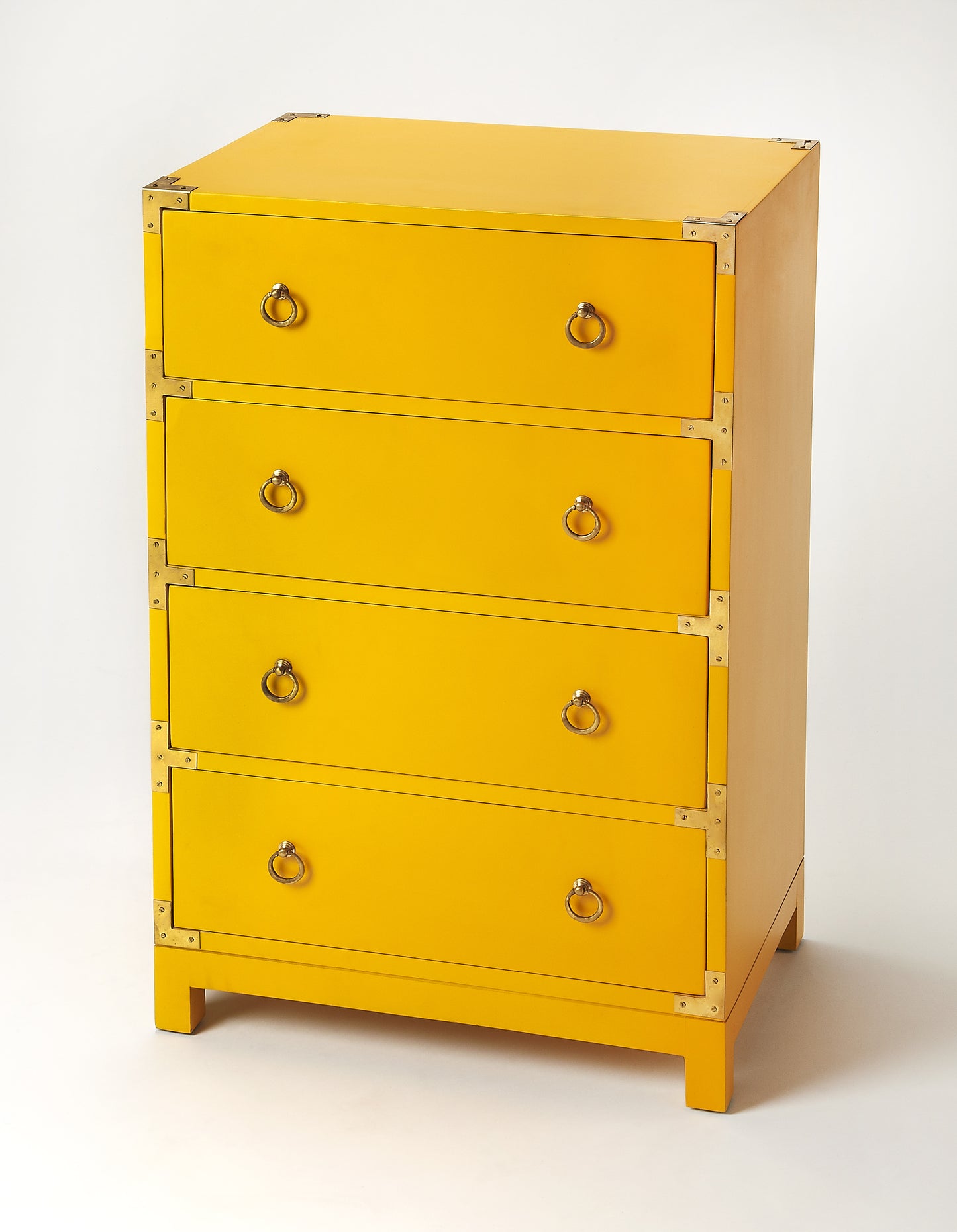 Forster Yellow Campaign 4 Drawer Dresser in Yellow 3845289