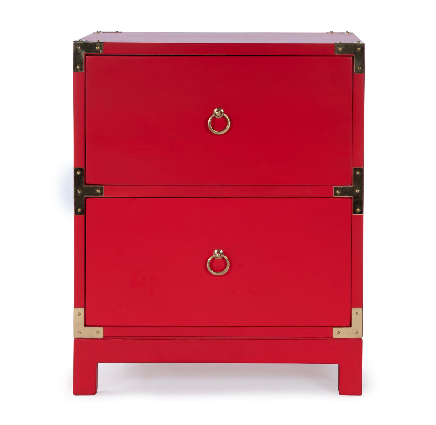 Butler Specialty Company Ardennes 20 in. W Rectangular Wood Campaign 2 Drawer End Table, Red