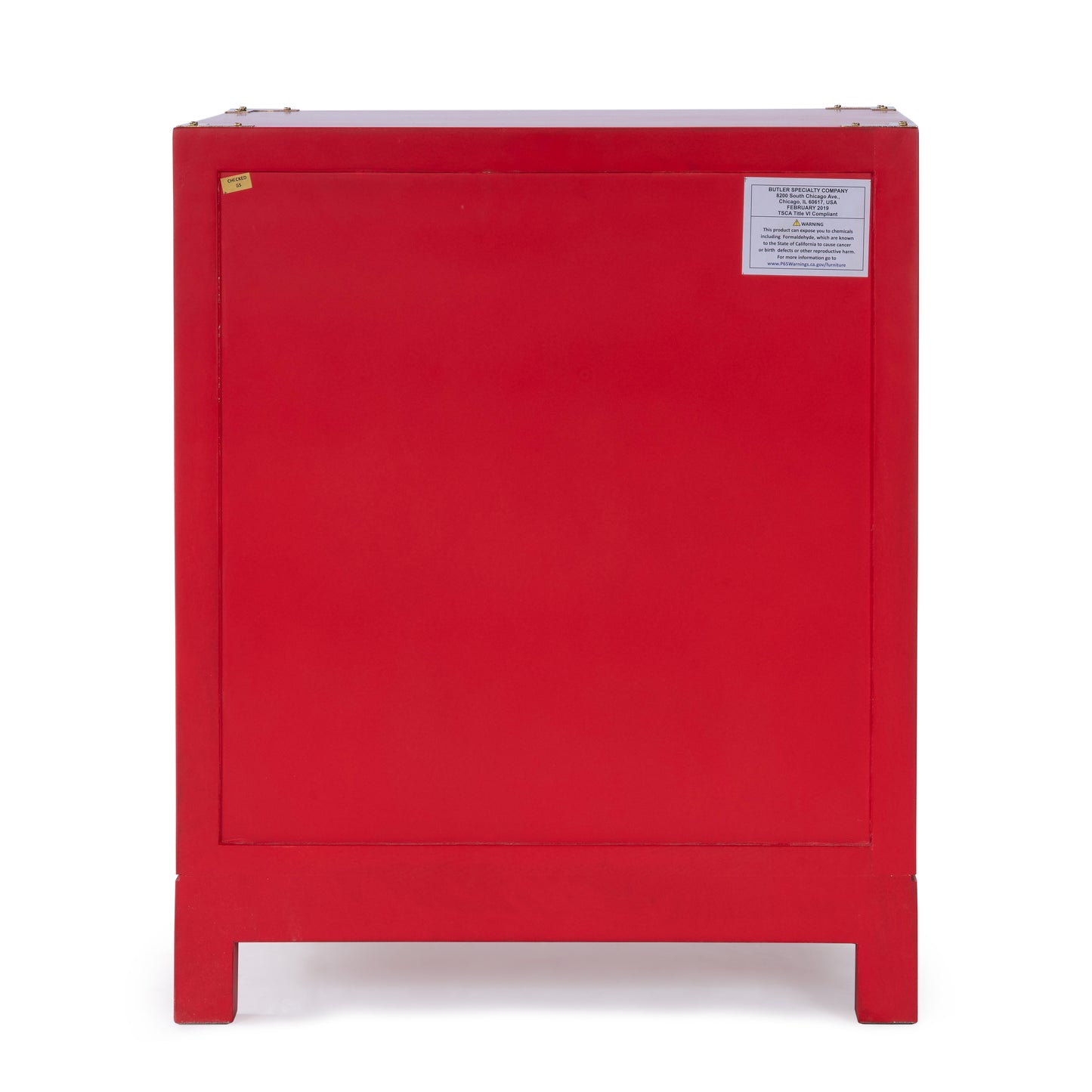 Butler Specialty Company Ardennes 20 in. W Rectangular Wood Campaign 2 Drawer End Table, Red
