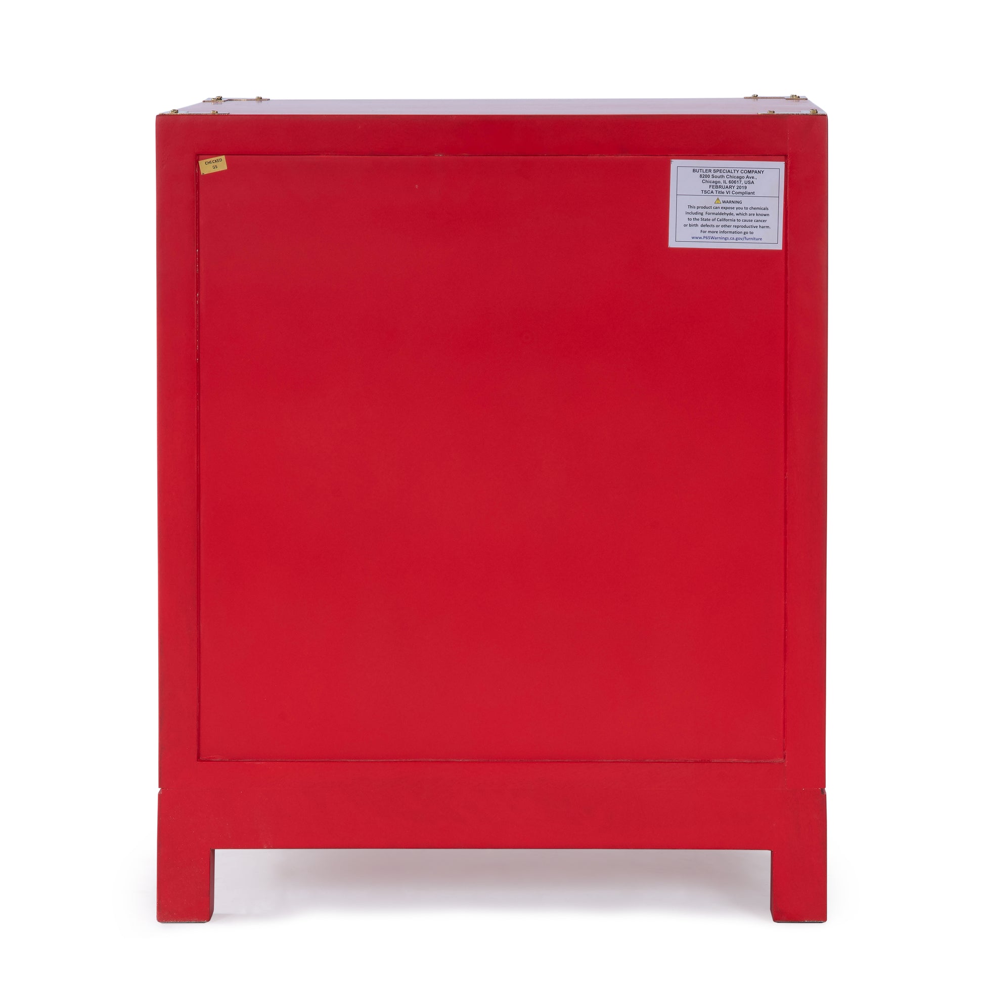 Butler Specialty Company Ardennes 20 in. W Rectangular Wood Campaign 2 Drawer End Table, Red