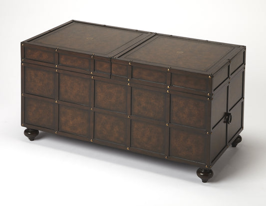 Dennard Faux Leather Coffee Table in Dark Brown 3857070