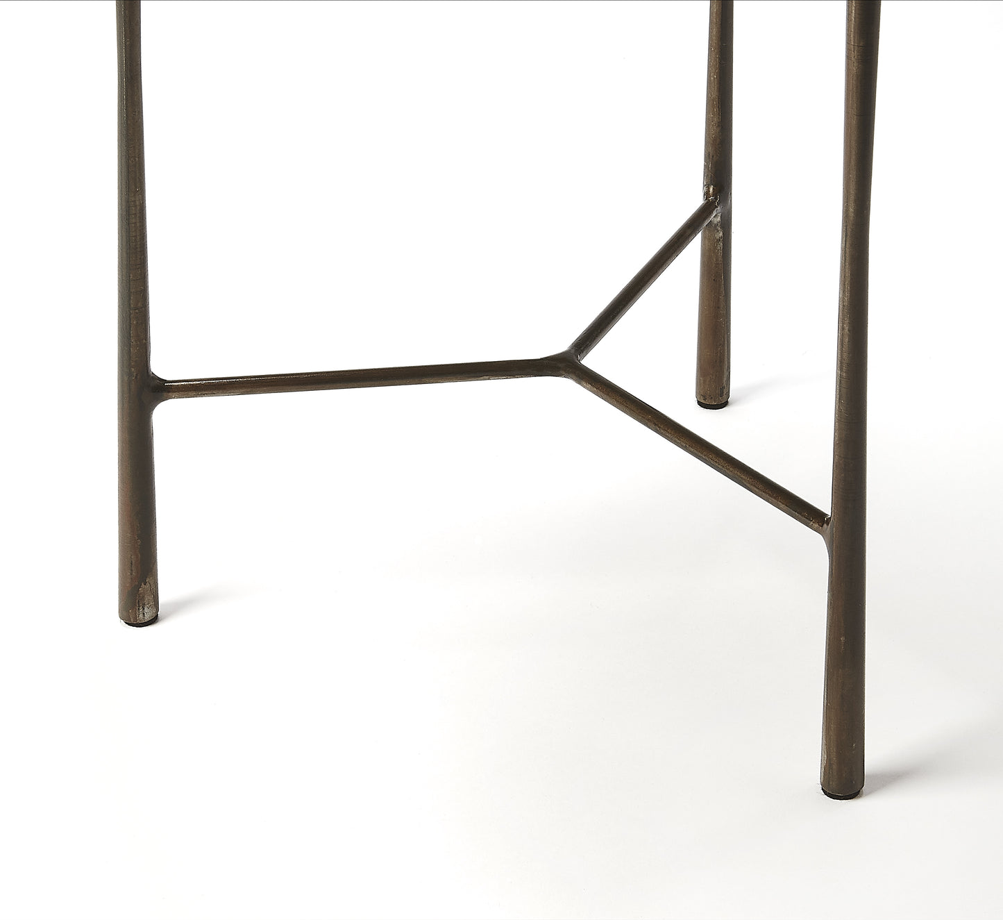 Butler Specialty Company Brisbane 12 in. W Round Wood and Metal Live Edge Side Table, Multi-Color