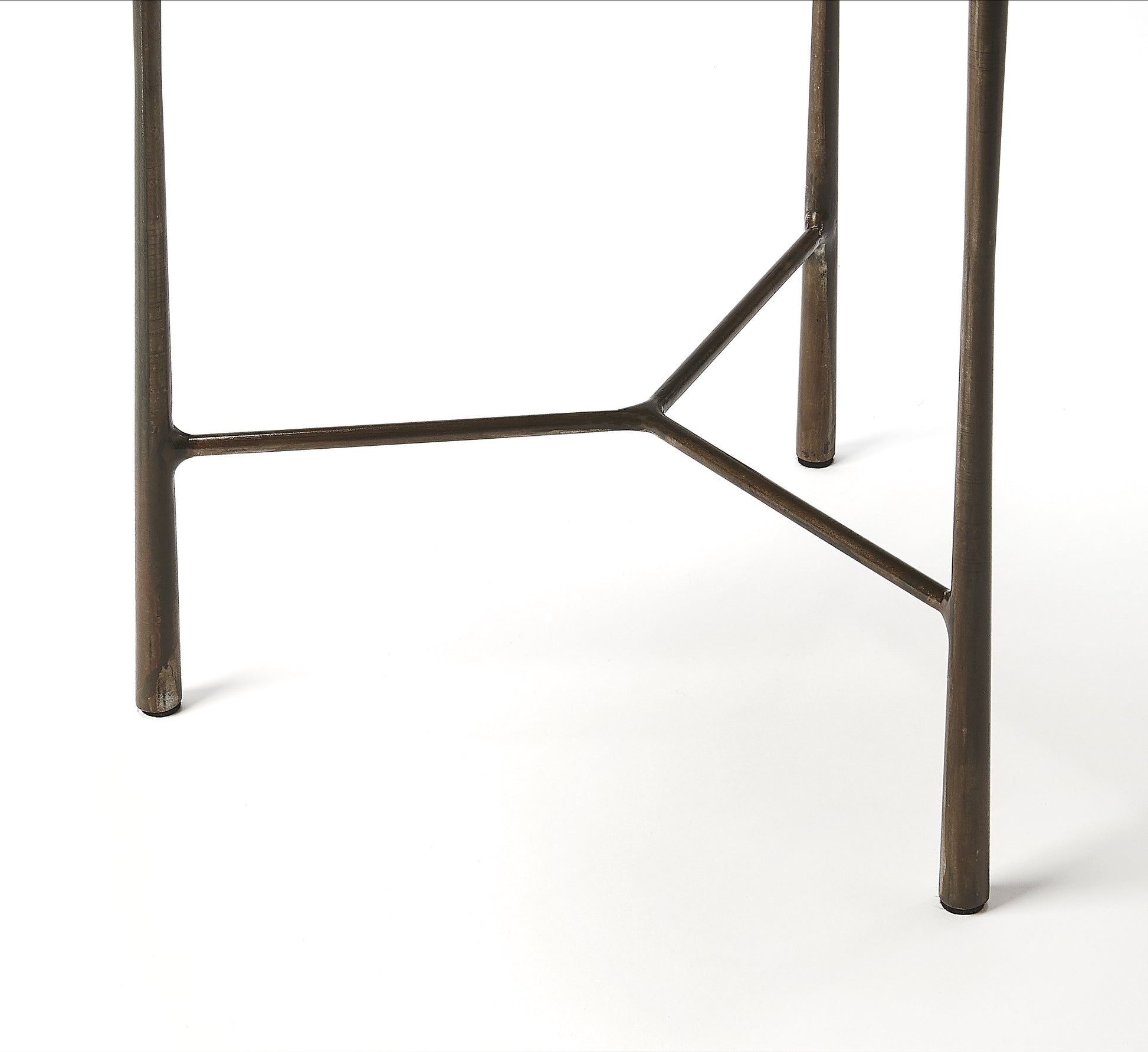 Butler Specialty Company Brisbane 12 in. W Round Wood and Metal Live Edge Side Table, Multi-Color
