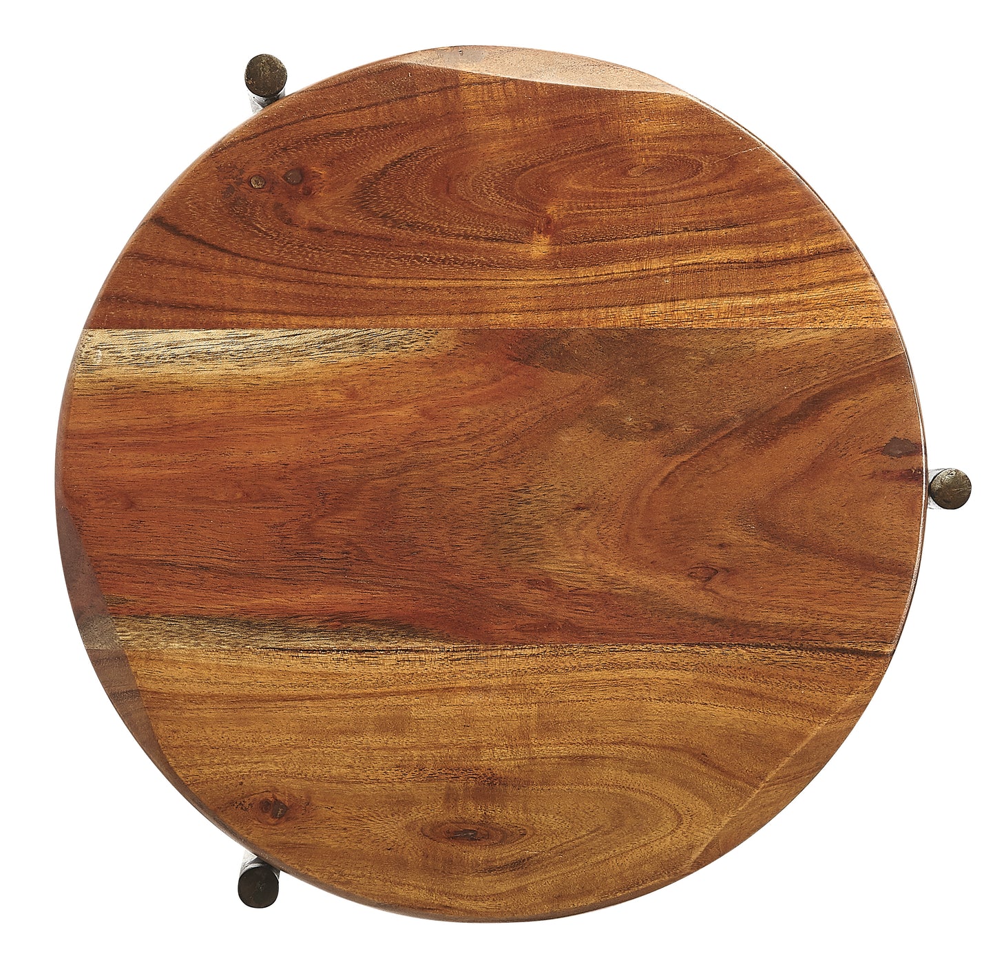 Butler Specialty Company Brisbane 12 in. W Round Wood and Metal Live Edge Side Table, Multi-Color