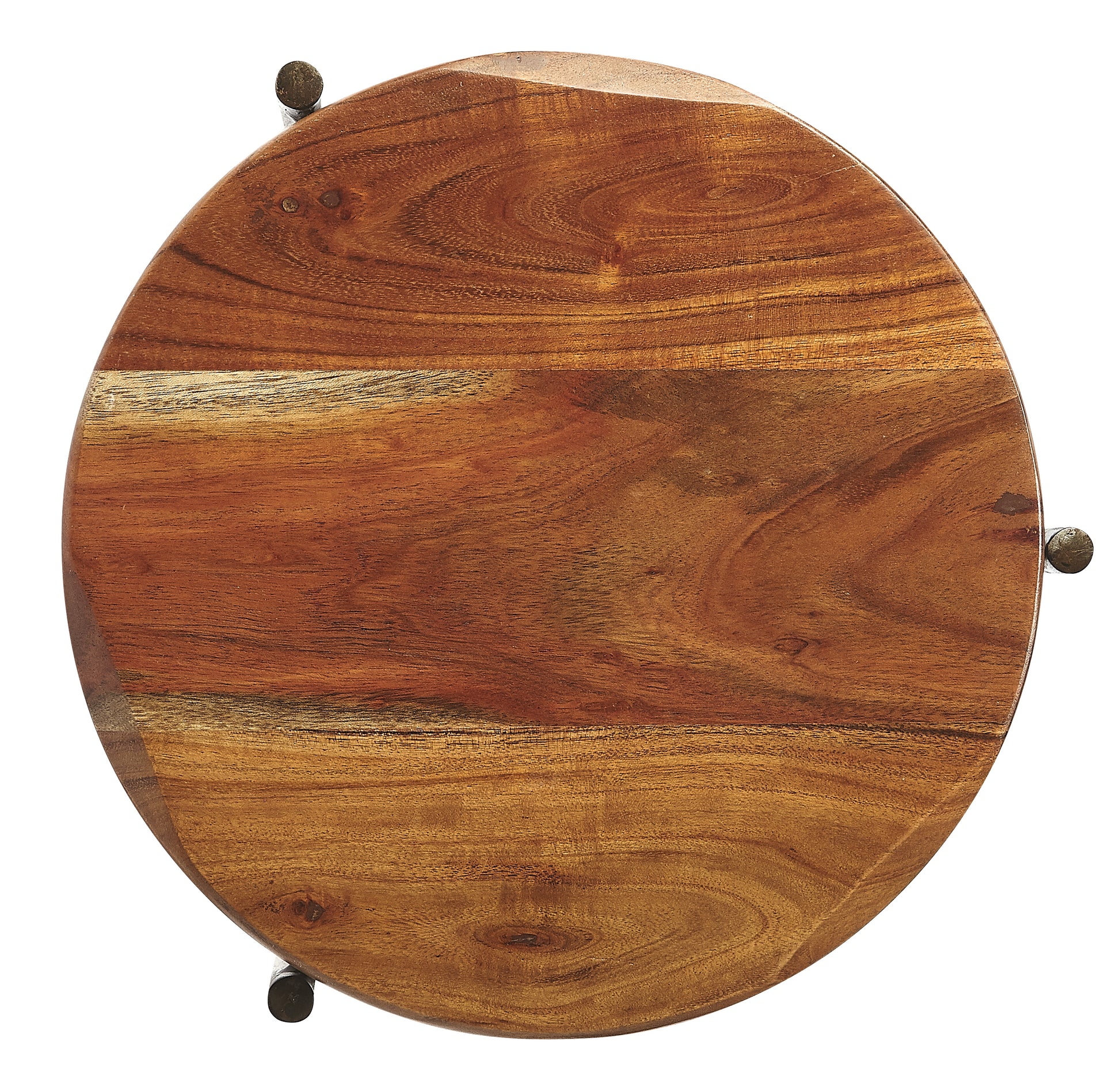 Butler Specialty Company Brisbane 12 in. W Round Wood and Metal Live Edge Side Table, Multi-Color