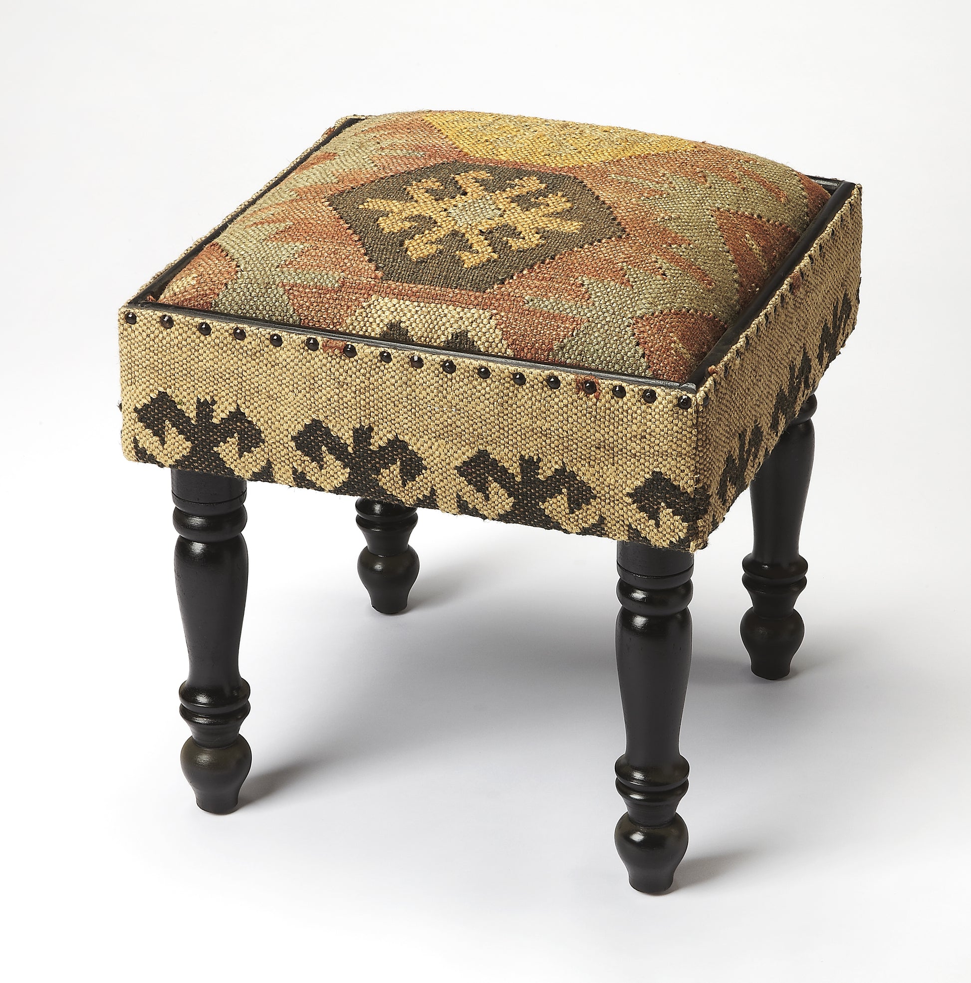 Butler Specialty Company Mesquite 18 in. W Square Jute and Wood Accent Stool, Multi-Color