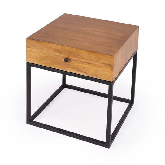 Brixton Iron & Wood End Table in Multi-Color 3898330