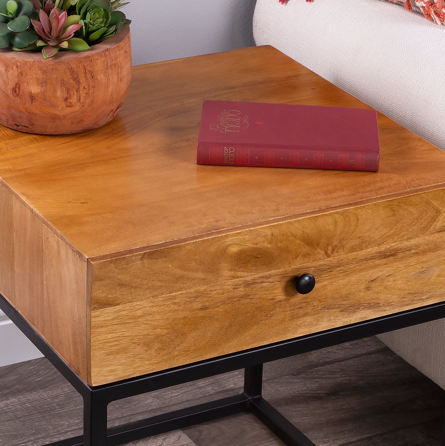 Brixton Iron & Wood End Table in Multi-Color 3898330