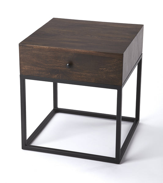 Brixton Coffee & Iron End Table in Dark Brown 3898403
