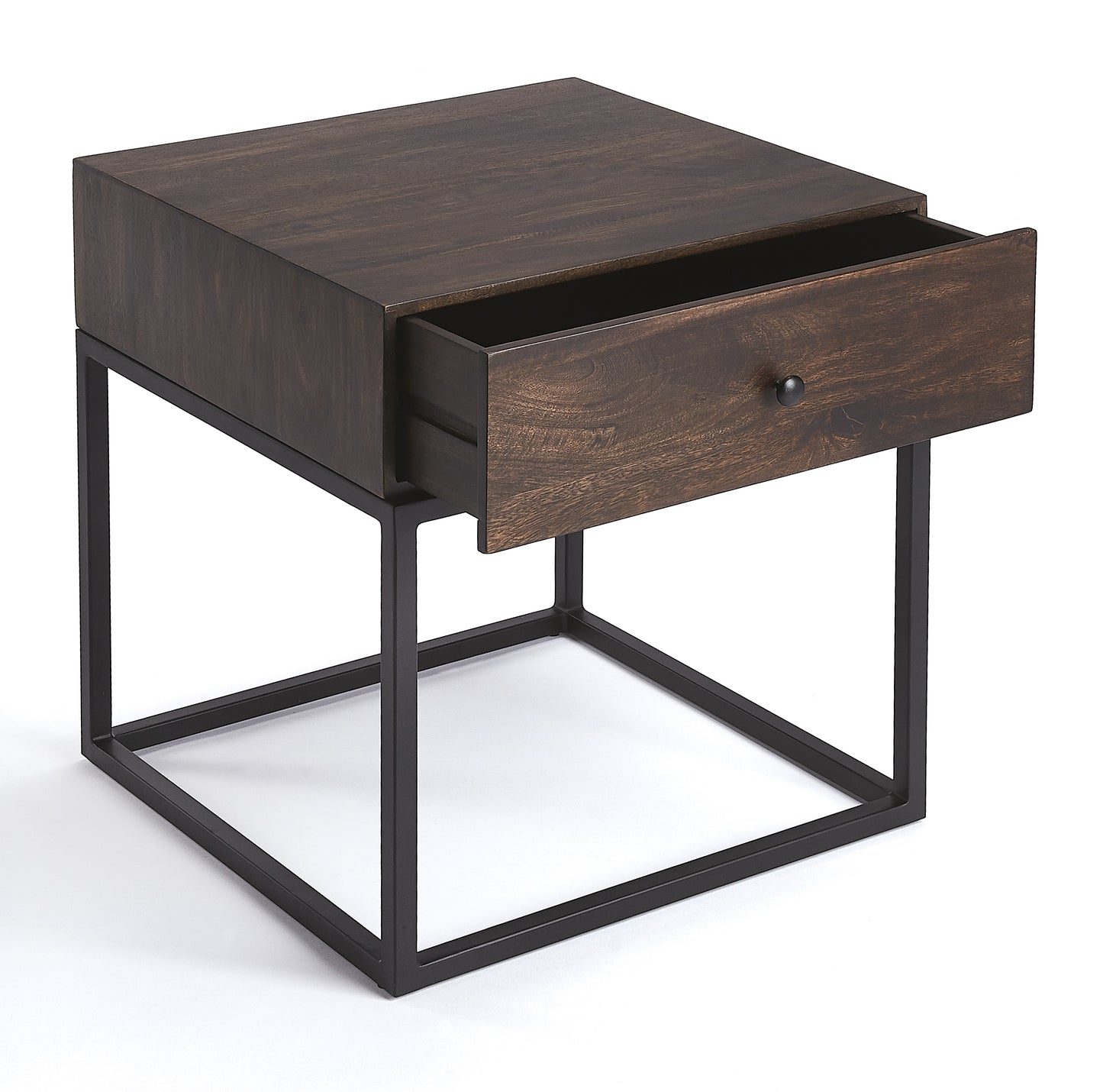 Brixton Coffee & Iron End Table in Dark Brown  3898403