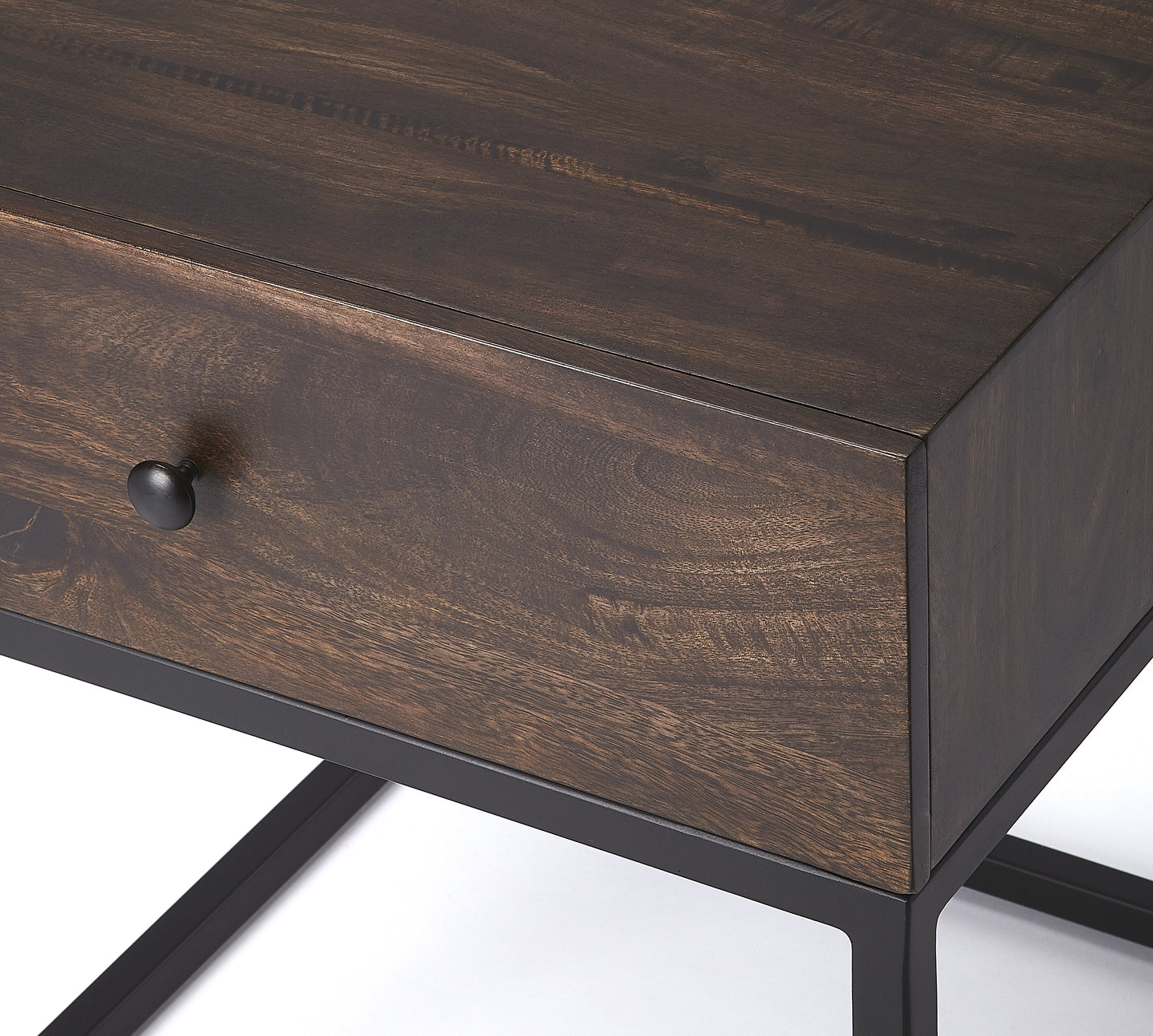Brixton Coffee & Iron End Table in Dark Brown  3898403