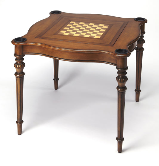 Butler Specialty Company Eastwick 32 in. W Square Wood Chess/Checkers Game Table, Medium Brown
