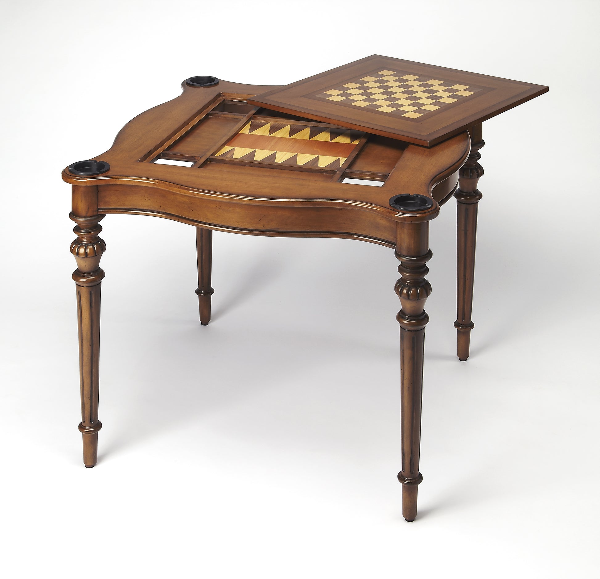 Butler Specialty Company Eastwick 32 in. W Square Wood Chess/Checkers Game Table, Medium Brown