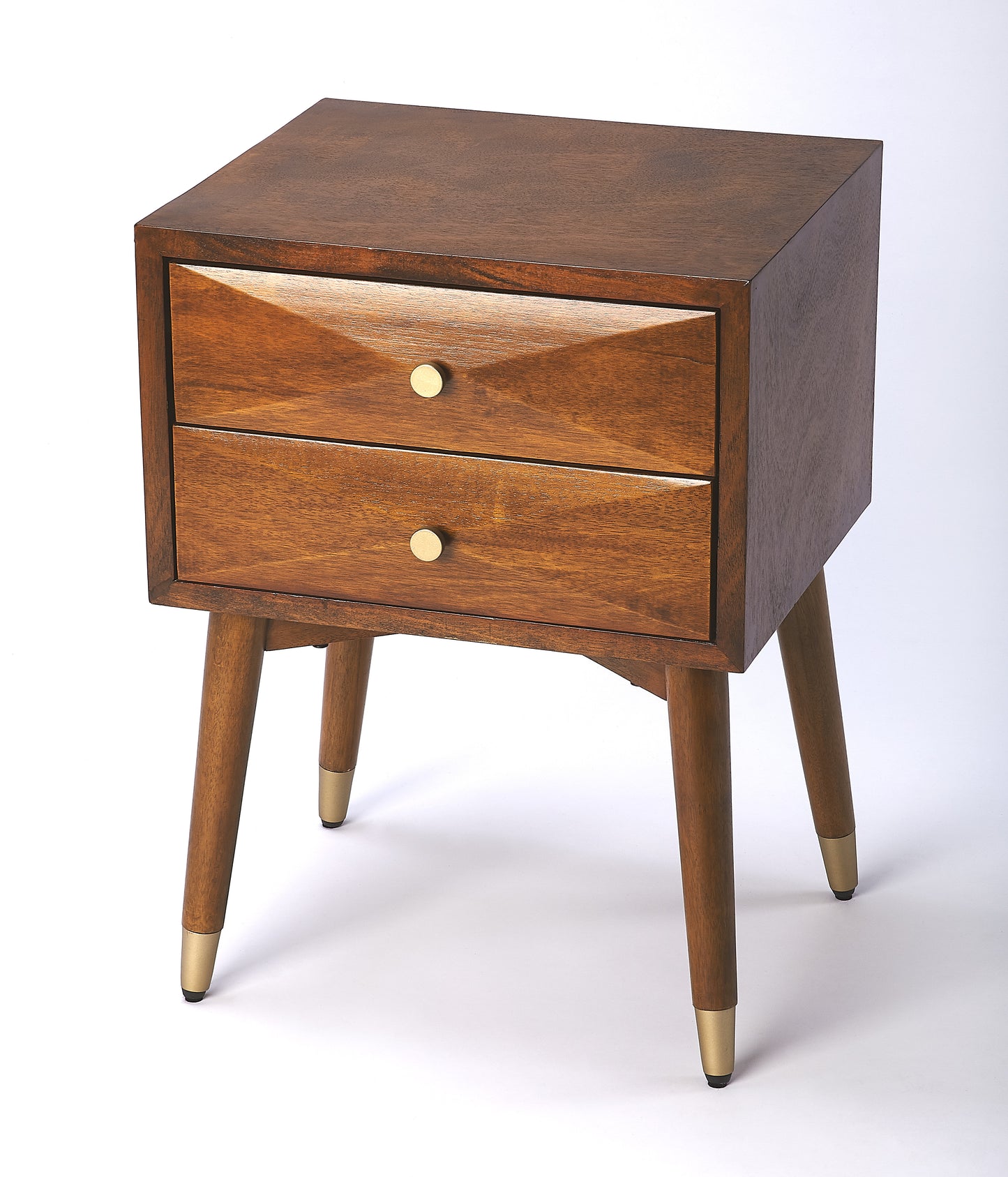 Butler Specialty Company Zelda 18 in. W Rectangular 2 Drawer Nightstand, Medium Brown
