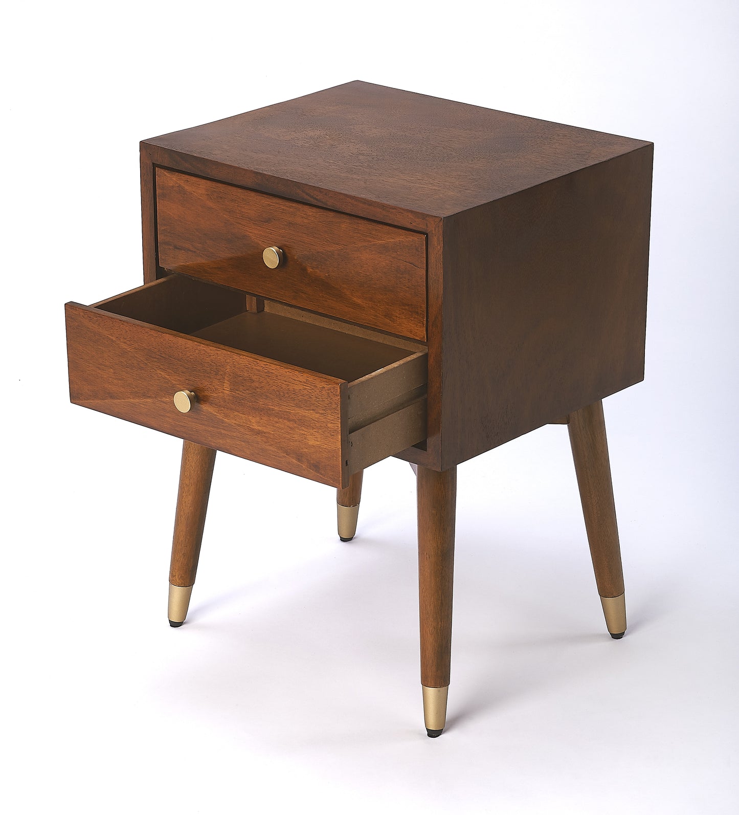 Butler Specialty Company Zelda 18 in. W Rectangular 2 Drawer Nightstand, Medium Brown
