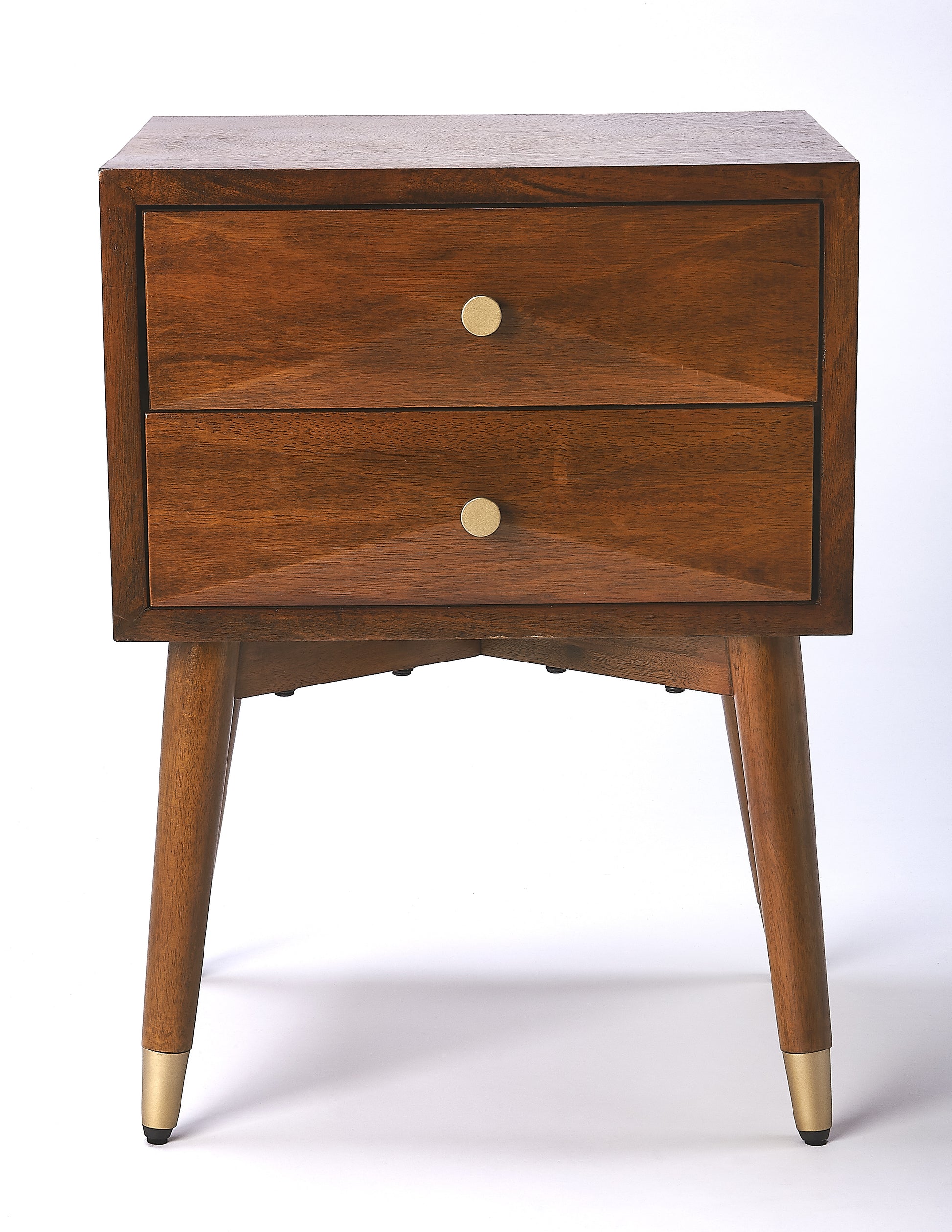 Butler Specialty Company Zelda 18 in. W Rectangular 2 Drawer Nightstand, Medium Brown