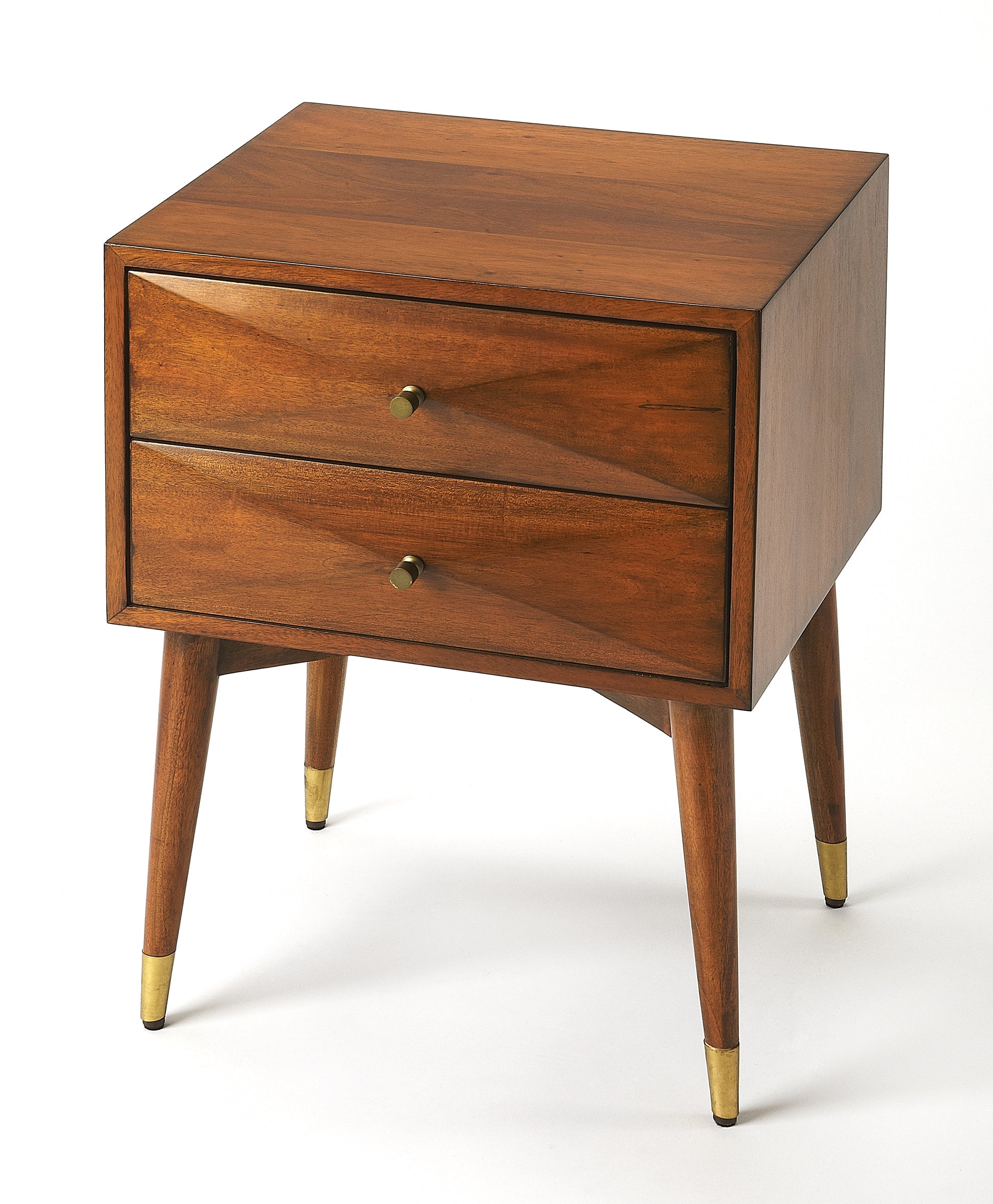 Butler Specialty Company Zelda 18 in. W Rectangular 2 Drawer Nightstand, Medium Brown