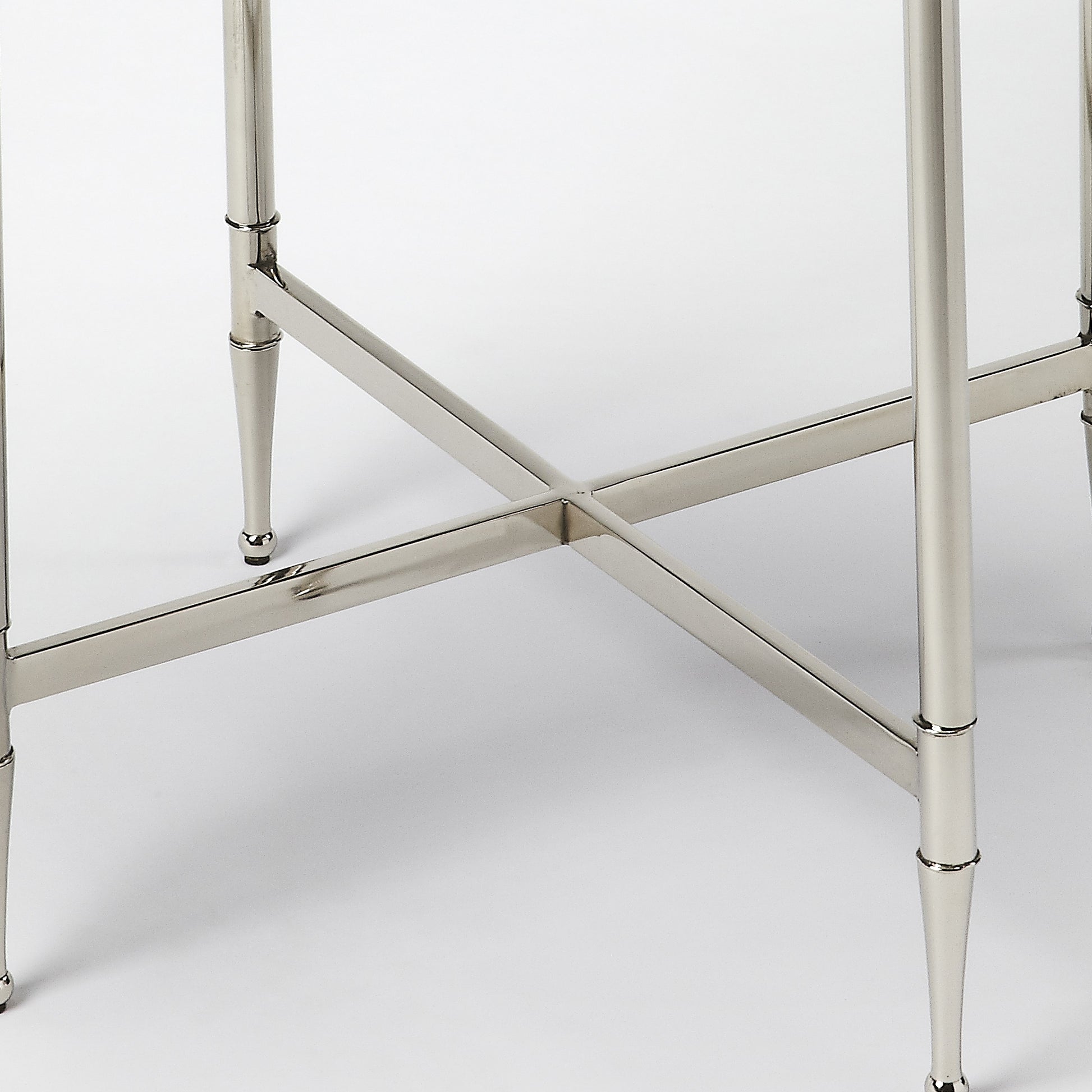 Butler Specialty Company Crosby 19 in. W Round Mirrored and Metal Side Table, Silver