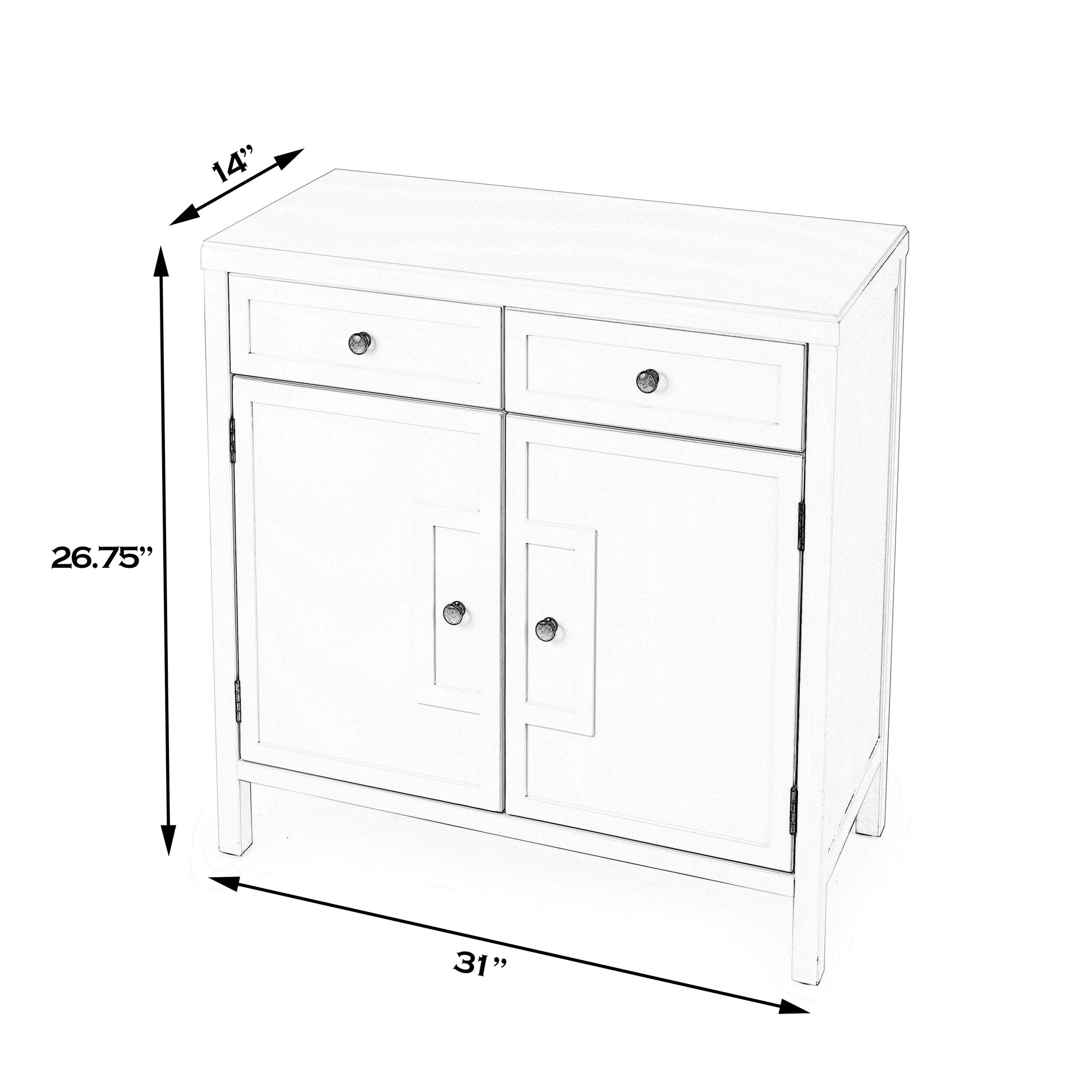Butler Specialty Company Imperial 31 in. W Rectangular Wood 2 Drawer 2 Door Accent Cabinet, Green
