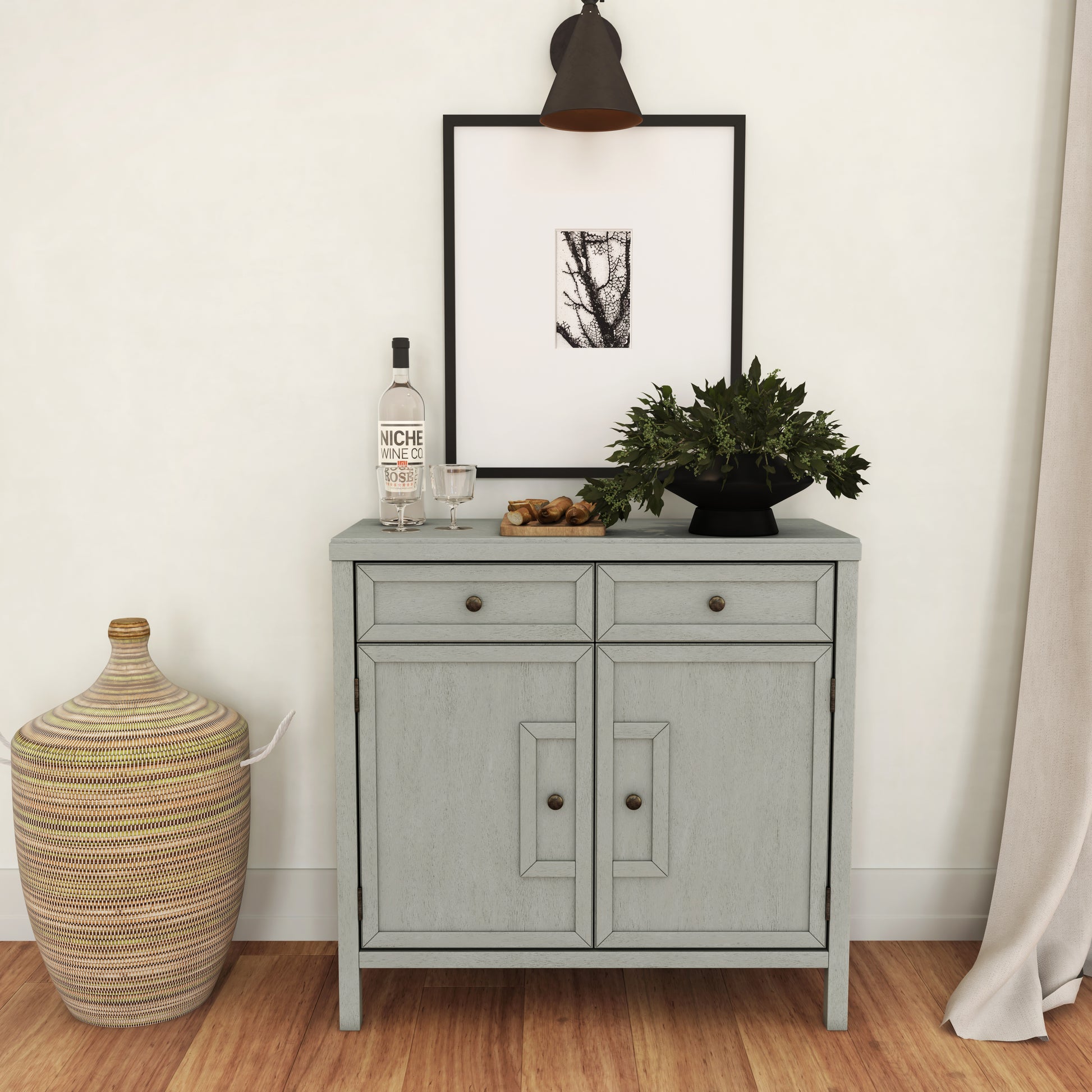 Butler Specialty Company Imperial 31 in. W Rectangular Wood 2 Drawer 2 Door Accent Cabinet, Gray