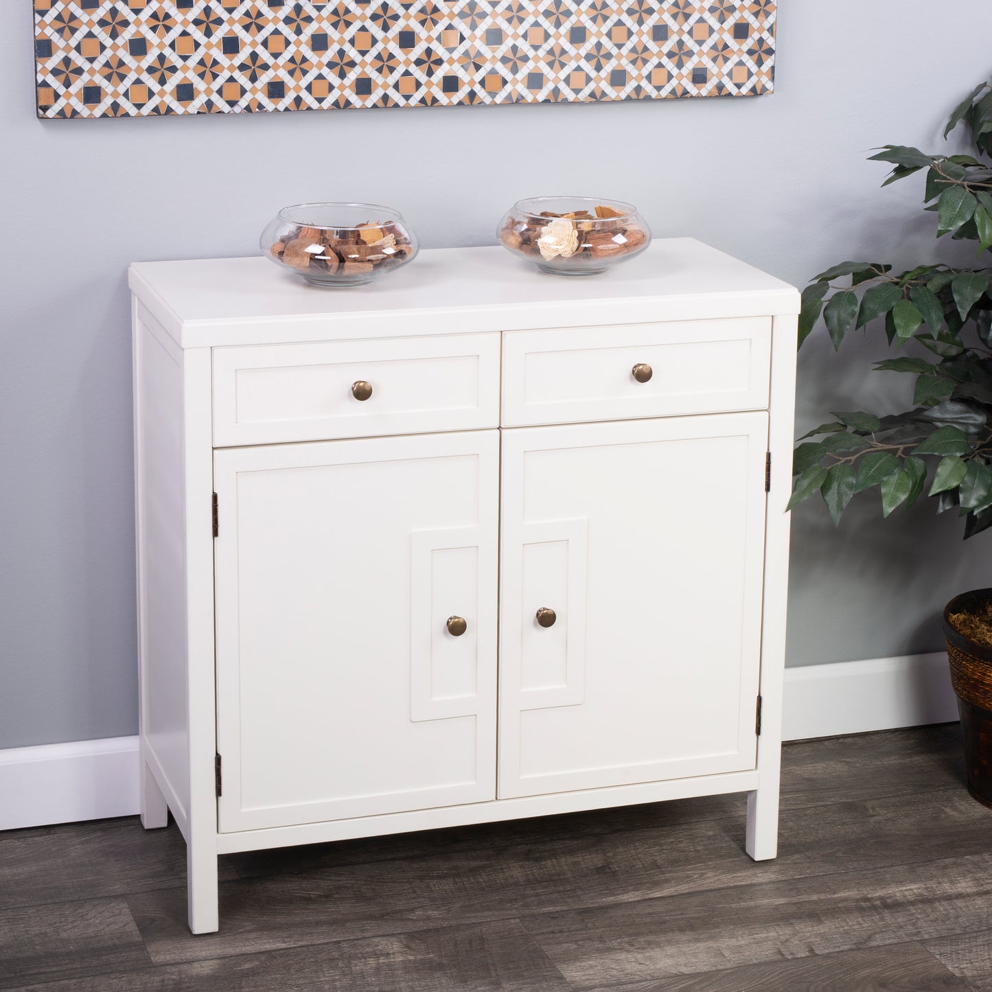 Butler Specialty Company Imperial 31 in. W Rectangular Wood 2 Drawer 2 Door Accent Cabinet, White