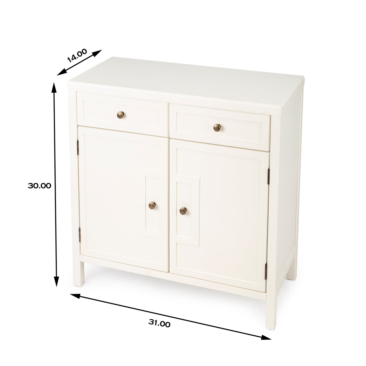Butler Specialty Company Imperial 31 in. W Rectangular Wood 2 Drawer 2 Door Accent Cabinet, White