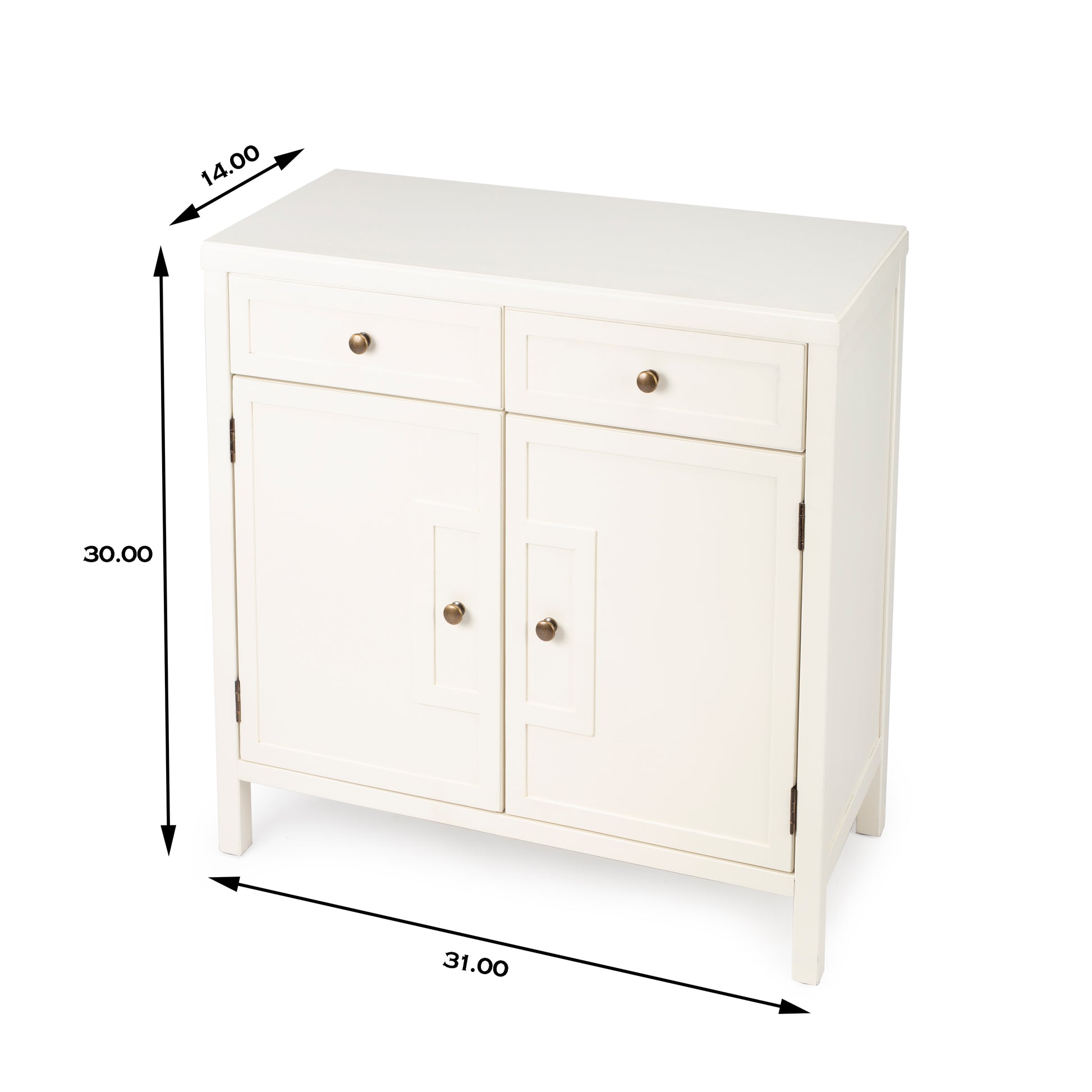Butler Specialty Company Imperial 31 in. W Rectangular Wood 2 Drawer 2 Door Accent Cabinet, White