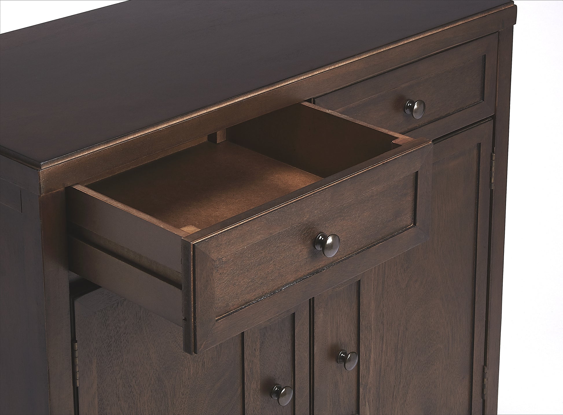 Butler Specialty Company Imperial 31 in. W Rectangular Wood 2 Drawer 2 Door Accent Cabinet, Dark Brown