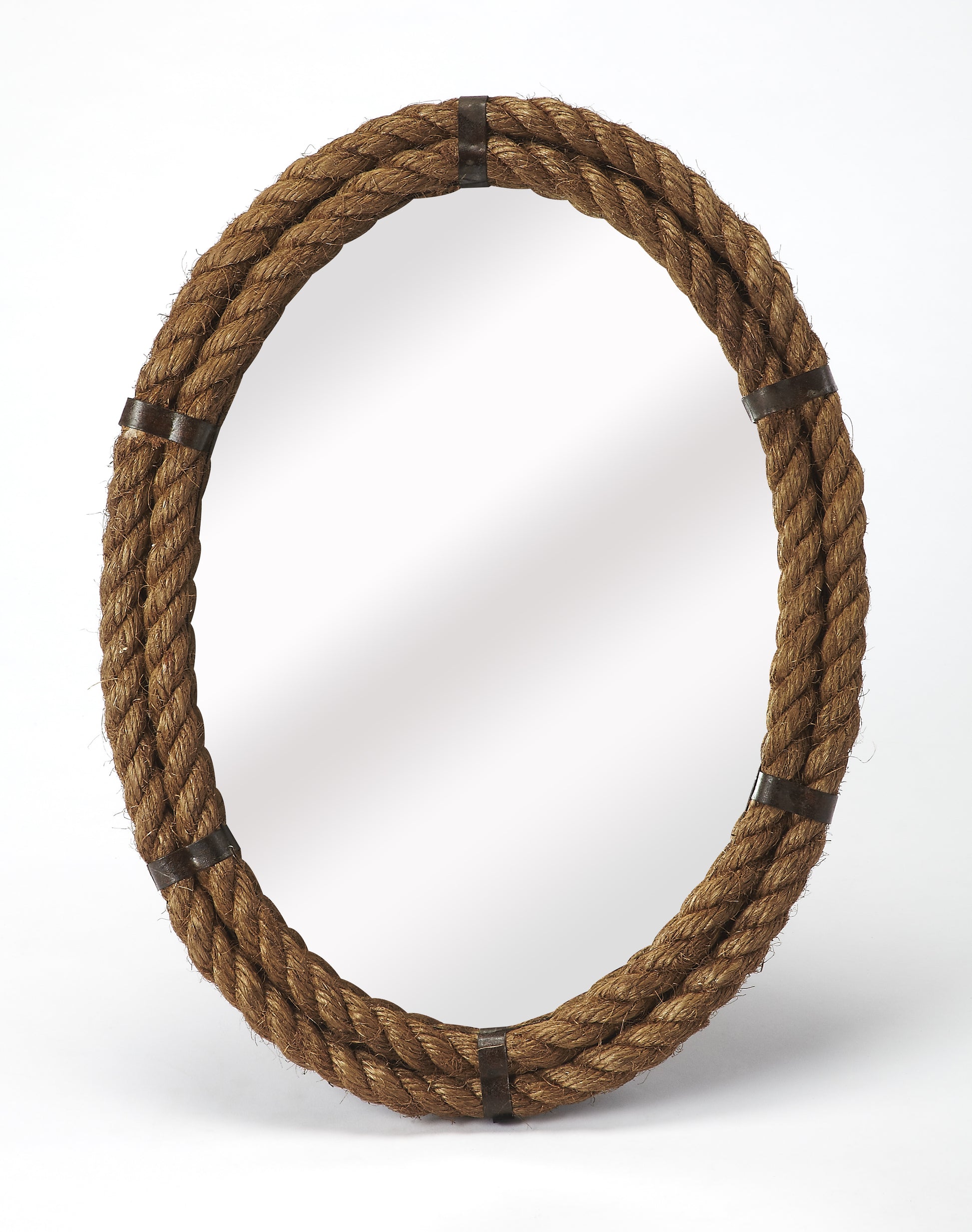 Butler Specialty Company Darby 18 in. W x 24 in. H Oval Rope Wall Mirror, Light Brown
