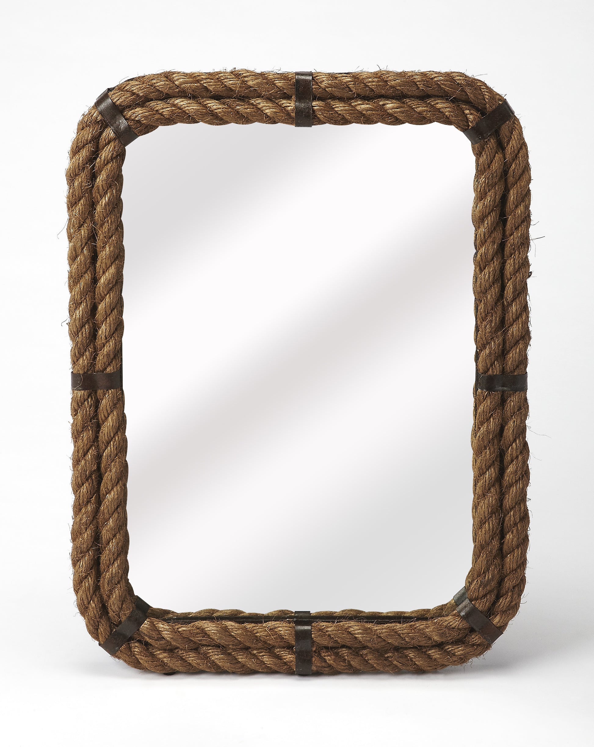 Butler Specialty Company Darby 18.5 in. W x 24.5 in. H Rectangular Rope Wall Mirror, Light Brown