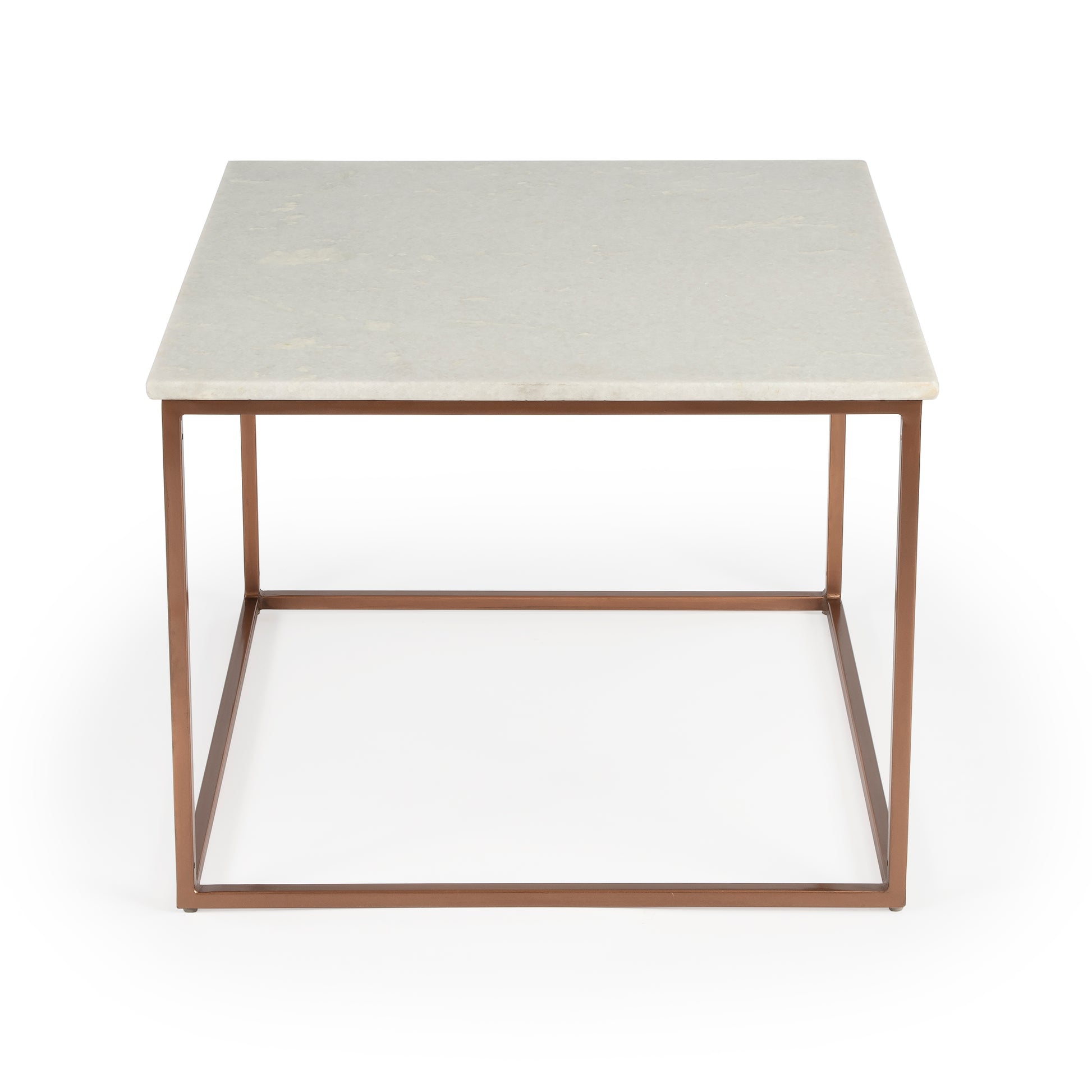 Butler Specialty Company Holland 24 in. W Square Marble and Metal Coffee Table, Gold, White