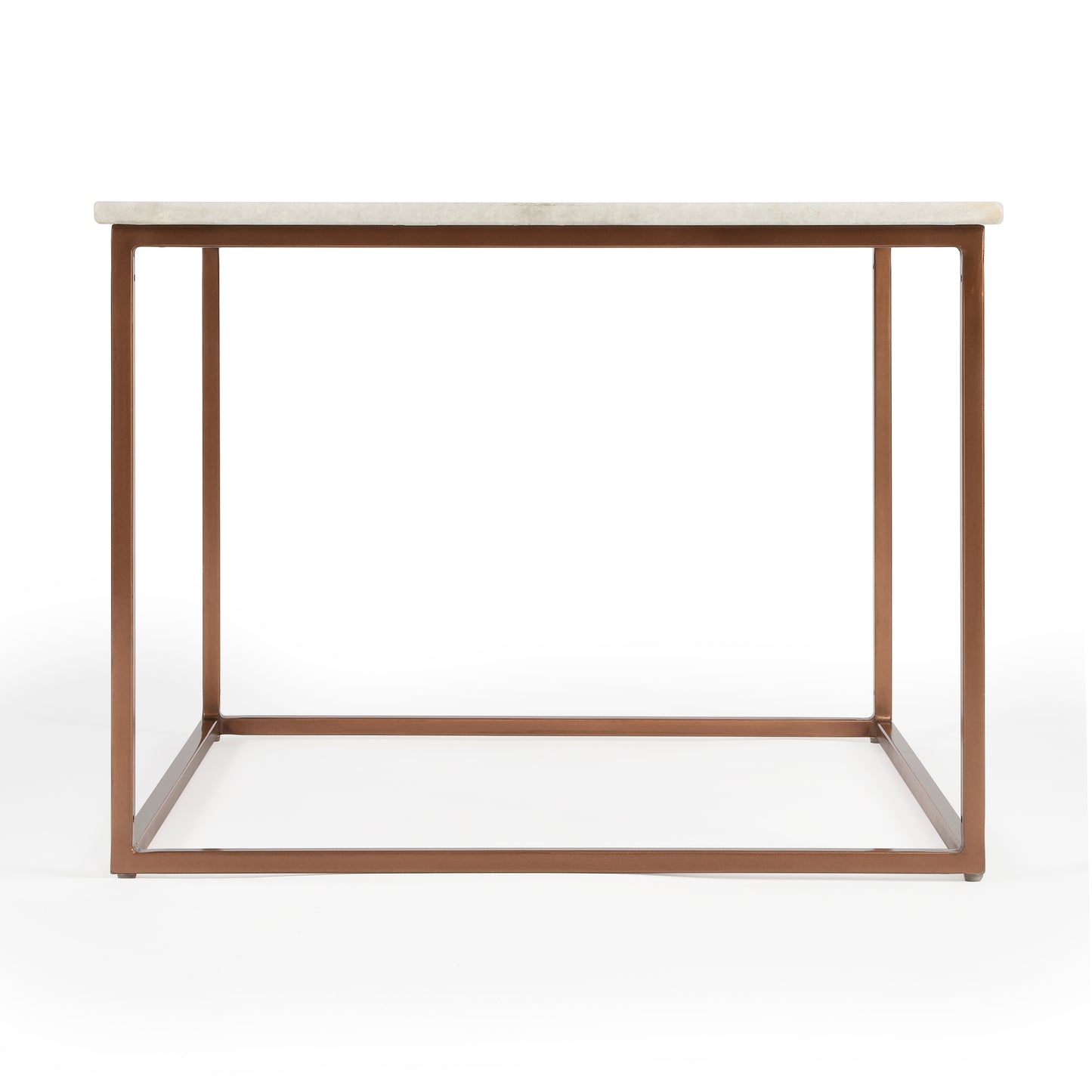 Butler Specialty Company Holland 24 in. W Square Marble and Metal Coffee Table, Gold, White