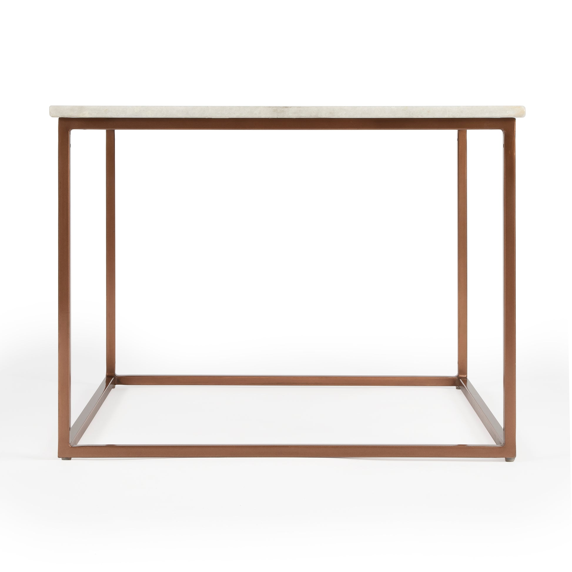 Butler Specialty Company Holland 24 in. W Square Marble and Metal Coffee Table, Gold, White