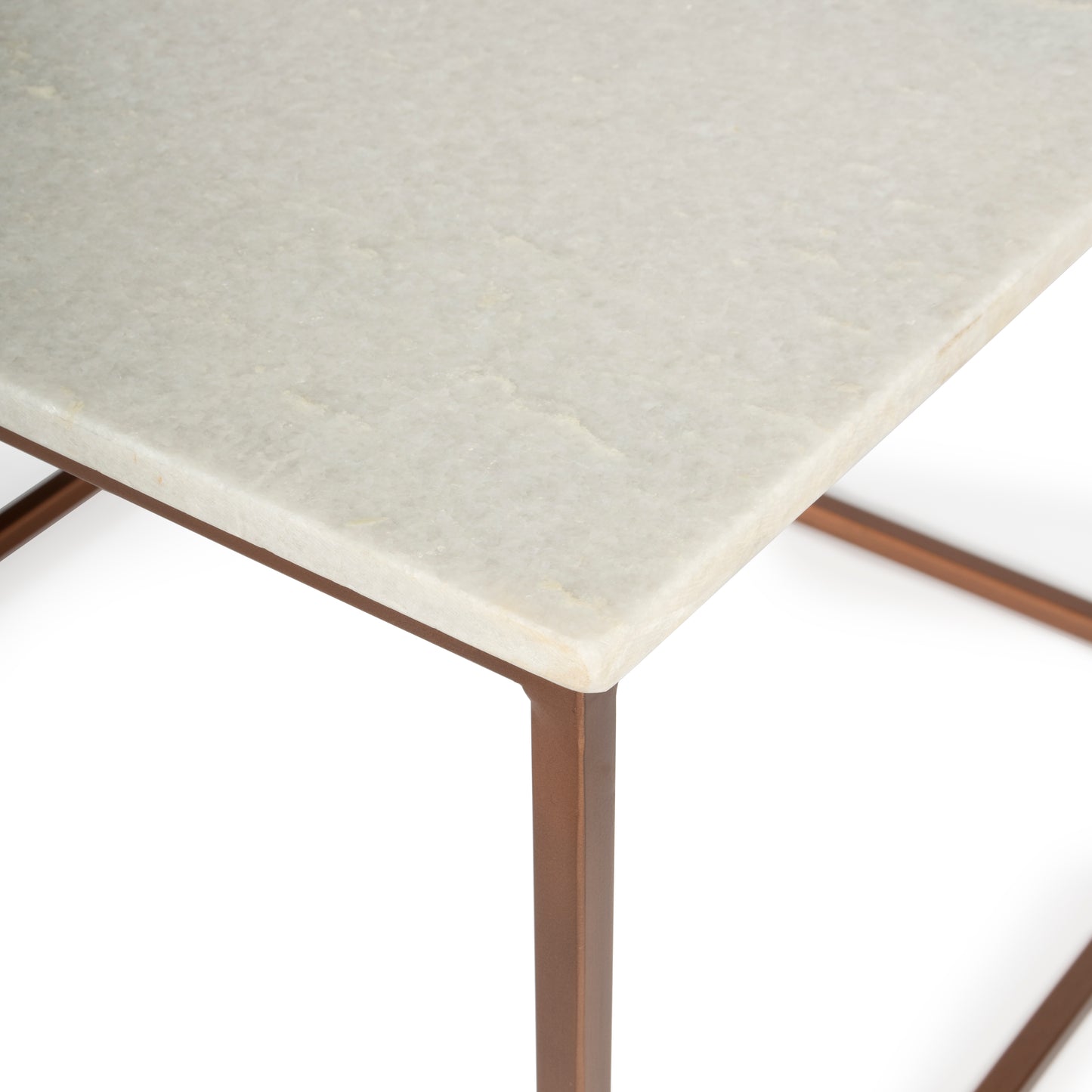 Butler Specialty Company Holland 24 in. W Square Marble and Metal Coffee Table, Gold, White