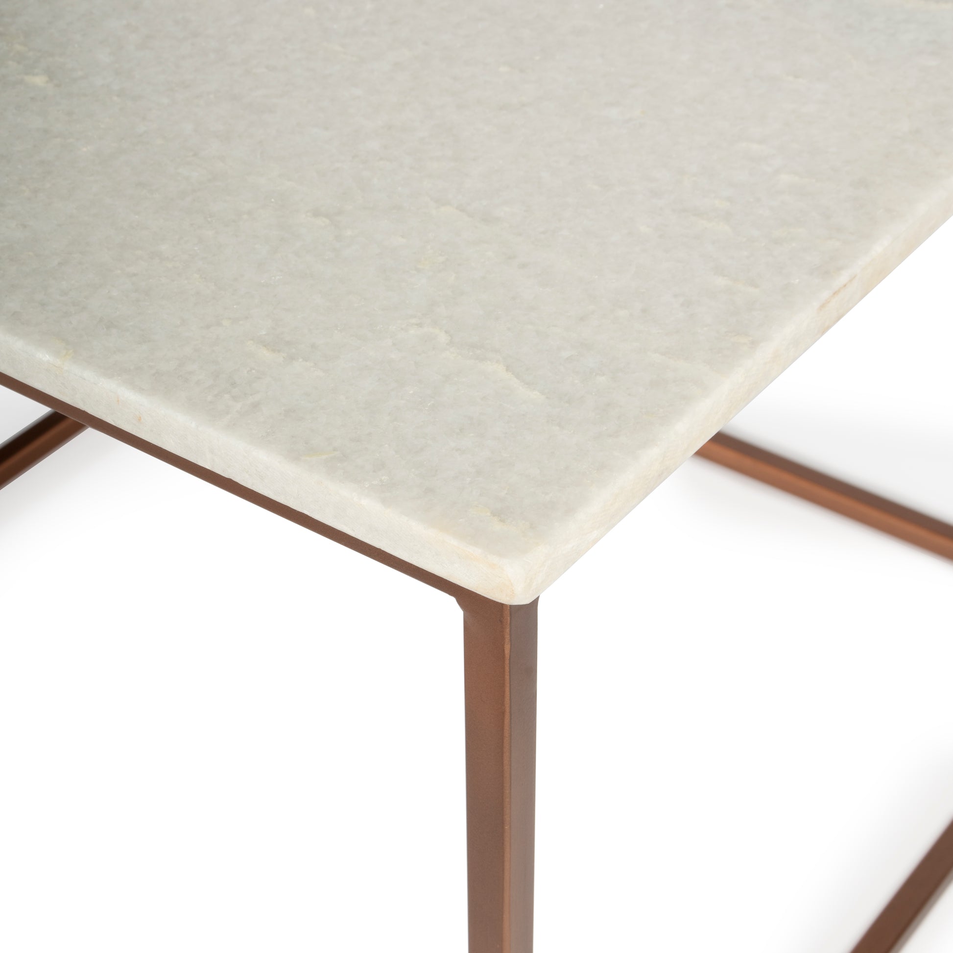 Butler Specialty Company Holland 24 in. W Square Marble and Metal Coffee Table, Gold, White